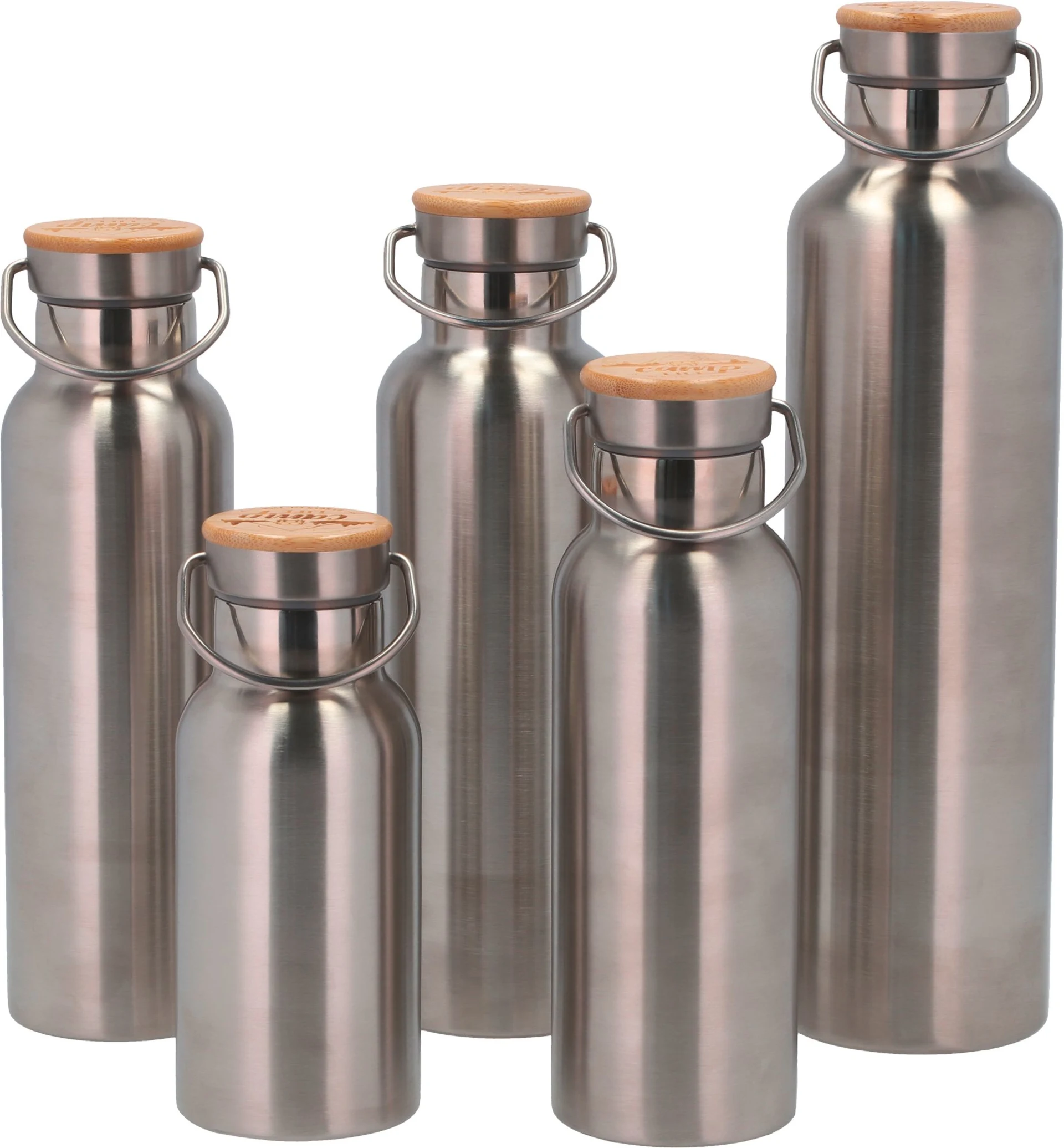 Camplife Isolierflasche mit Bambusdeckel 600 ml