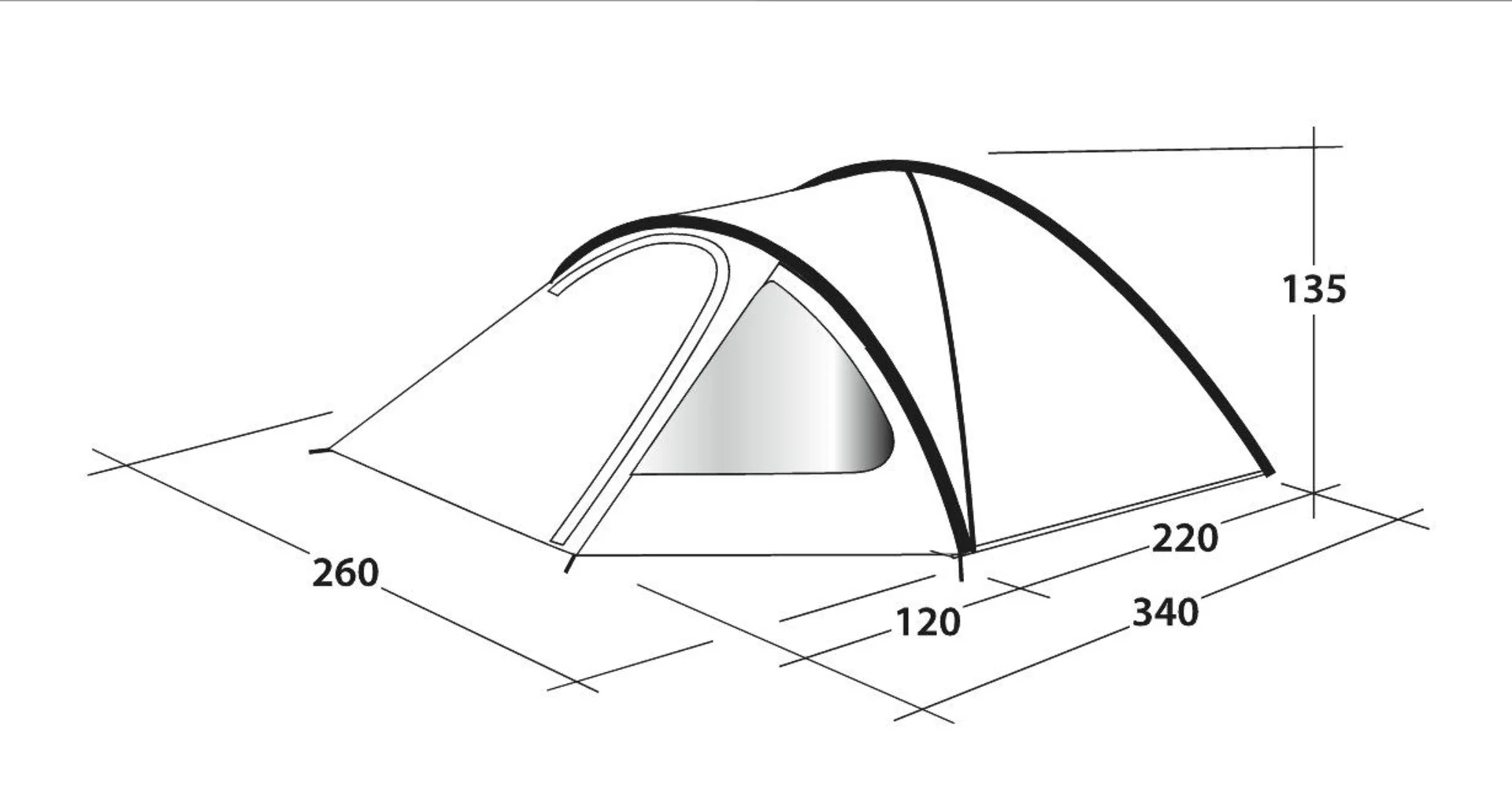 Outwell Cloud 4 Personen Kuppelzelt blau