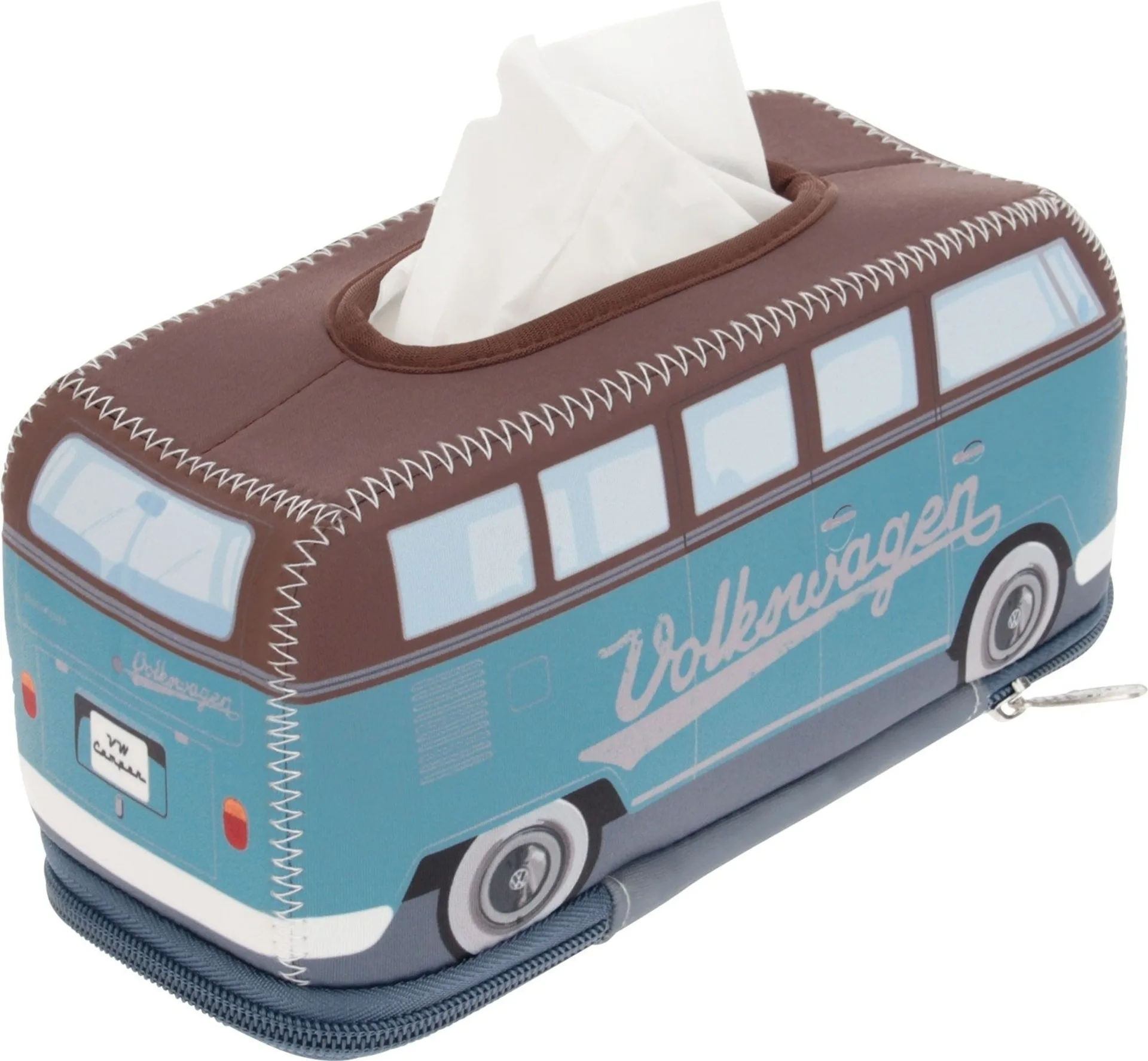 VW Collection T1 Bus 3D Neopren Kosmetikspender petrol / braun