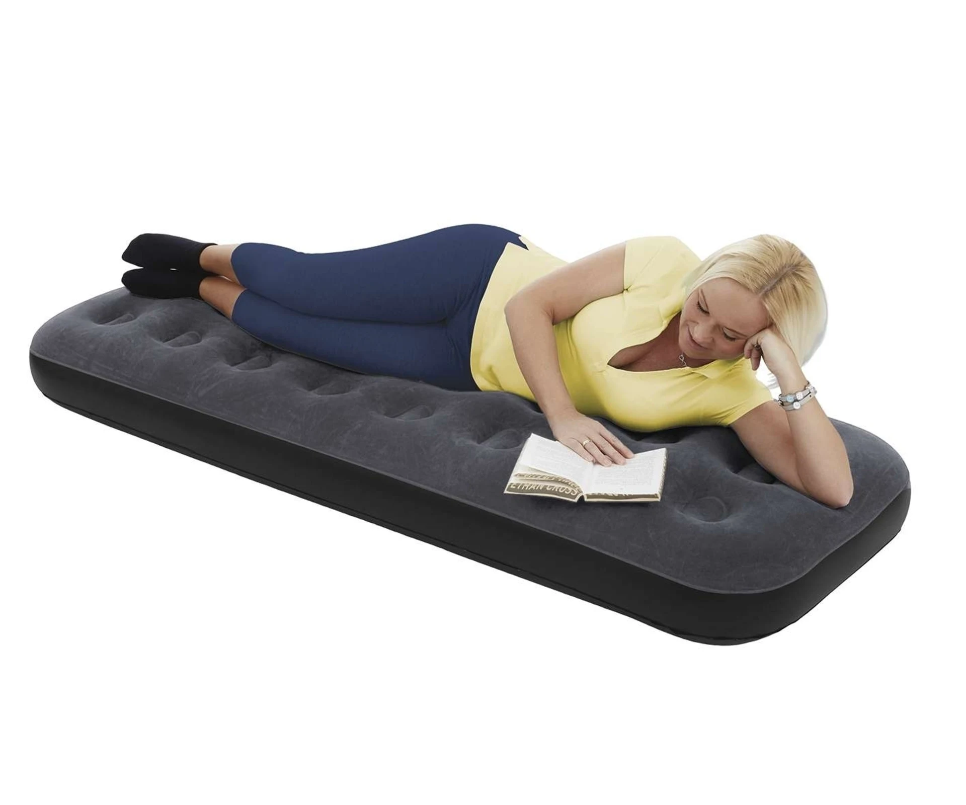 Lit d'appoint simple 2, matelas gonflable 191 x 73 x 22 cm, anthracite