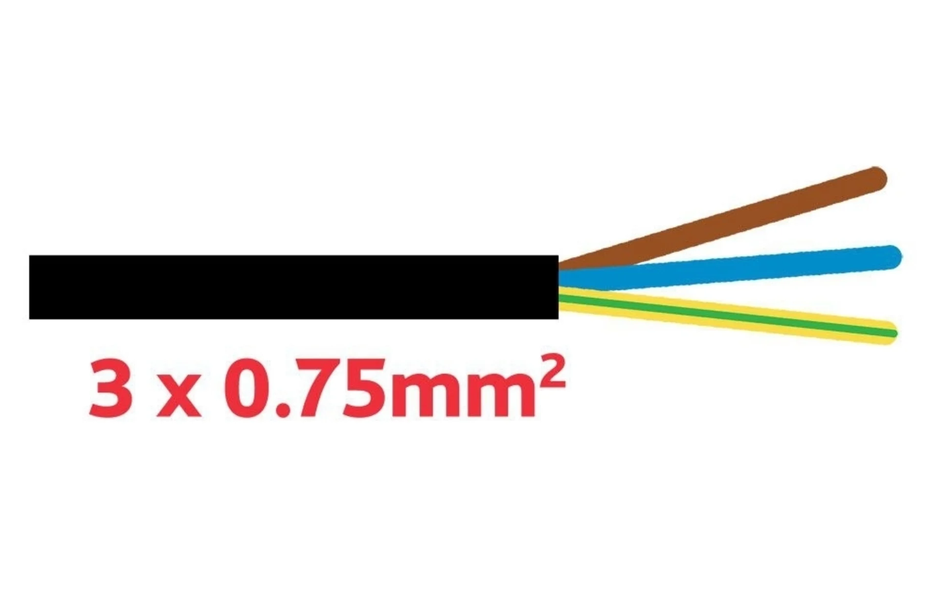 TD-Kabel 3x0.75mm schwarz ø 6.5mm
