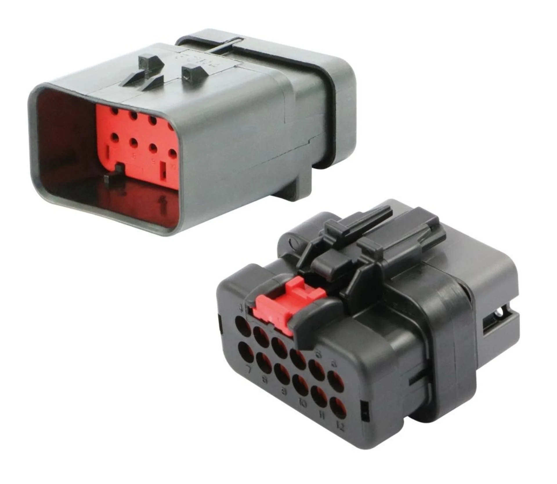 AMPSeal 16 - Stiftgehäuse 12-pol. Key A rot 12-polig