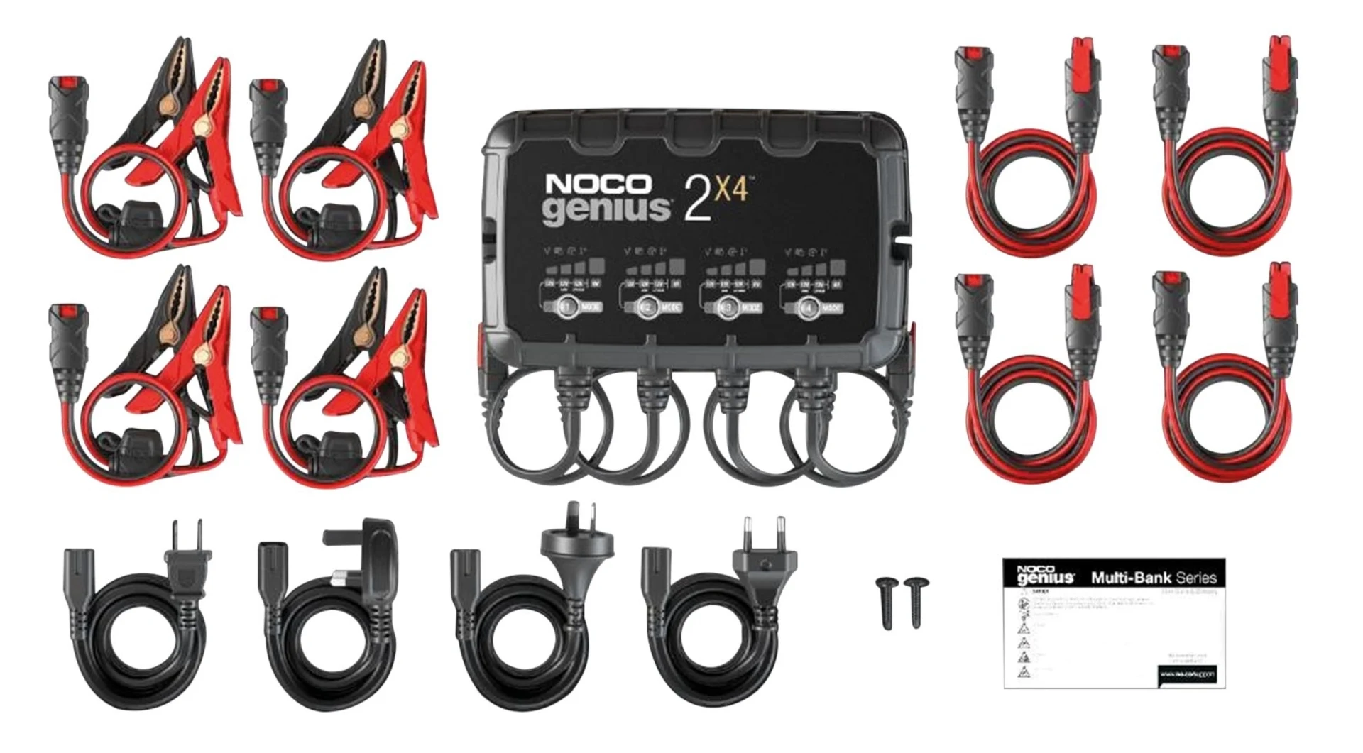 NOCO - Chargeur de batterie 4 x 2 A / 6-12 V 145 x 239 x 58 mm, convient aussi aux batteries au lithium