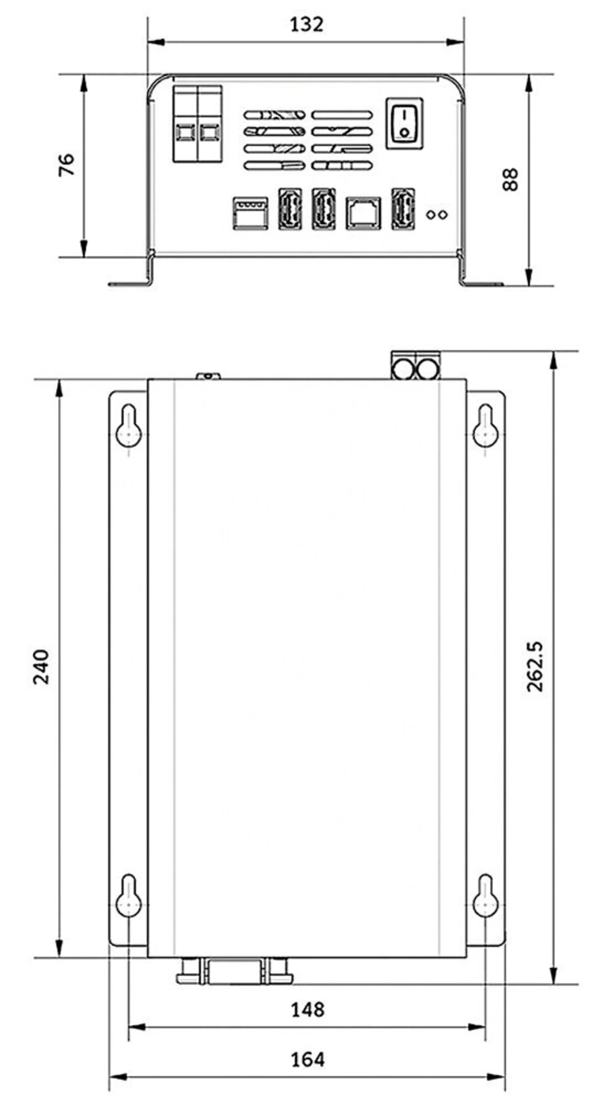 Sinus-Wechselrichter 12->230V 300W 263x164x88mm