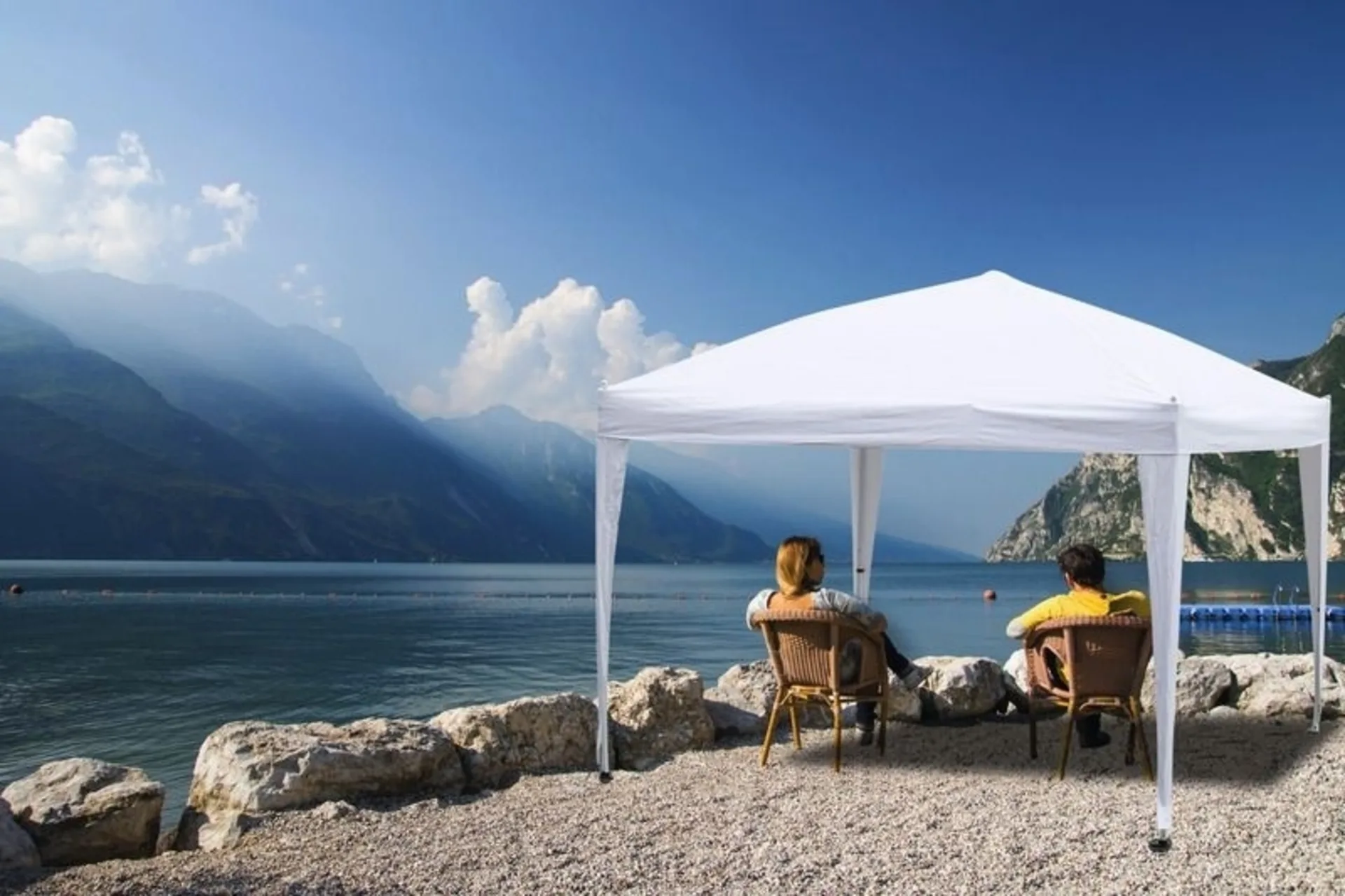 Pavillon pliable Camp4 3x3m avec système de montage rapide pour les vacances et les loisirs