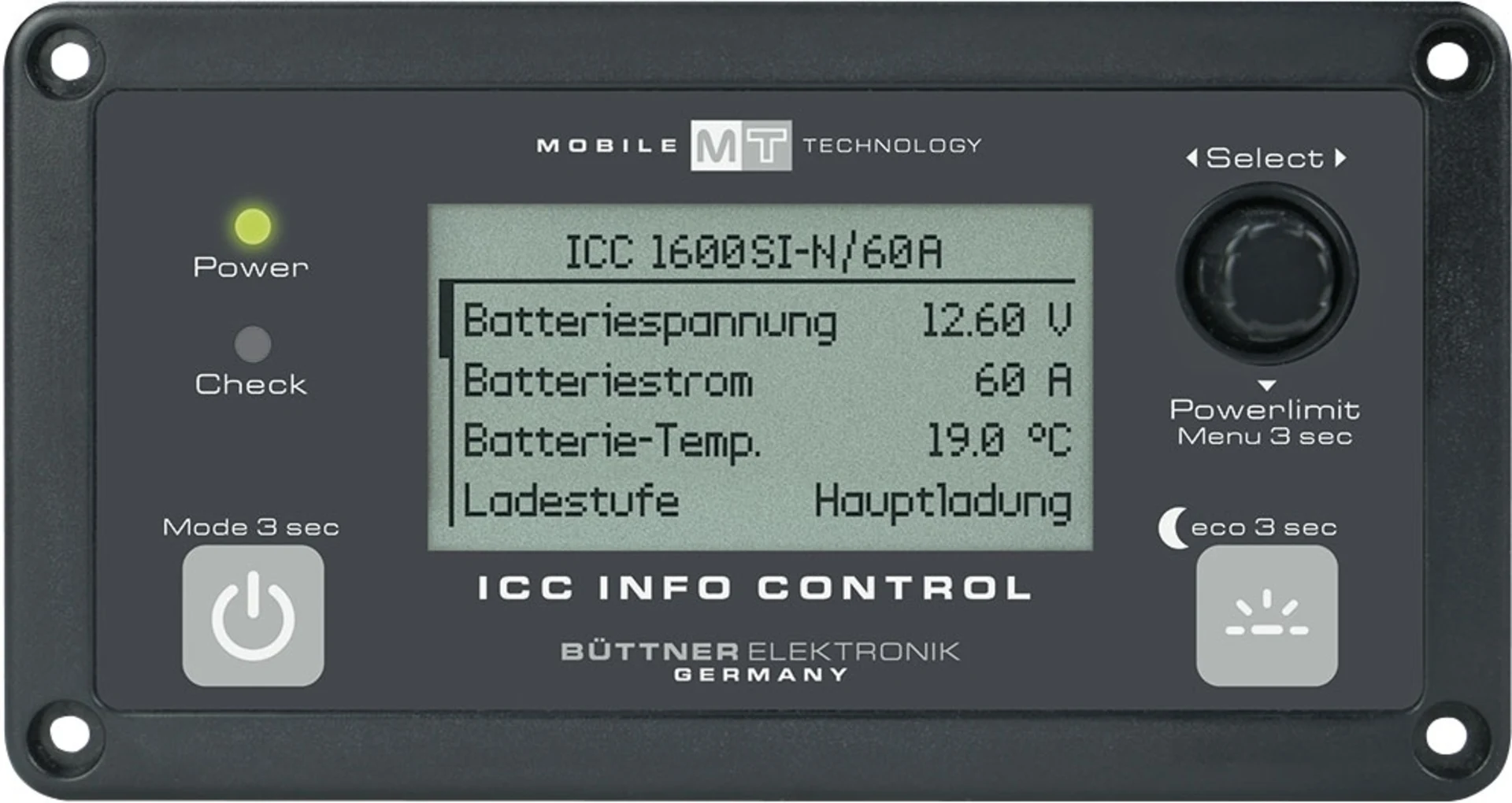 Contrôle de l'information ICC, 130x70x35 mm