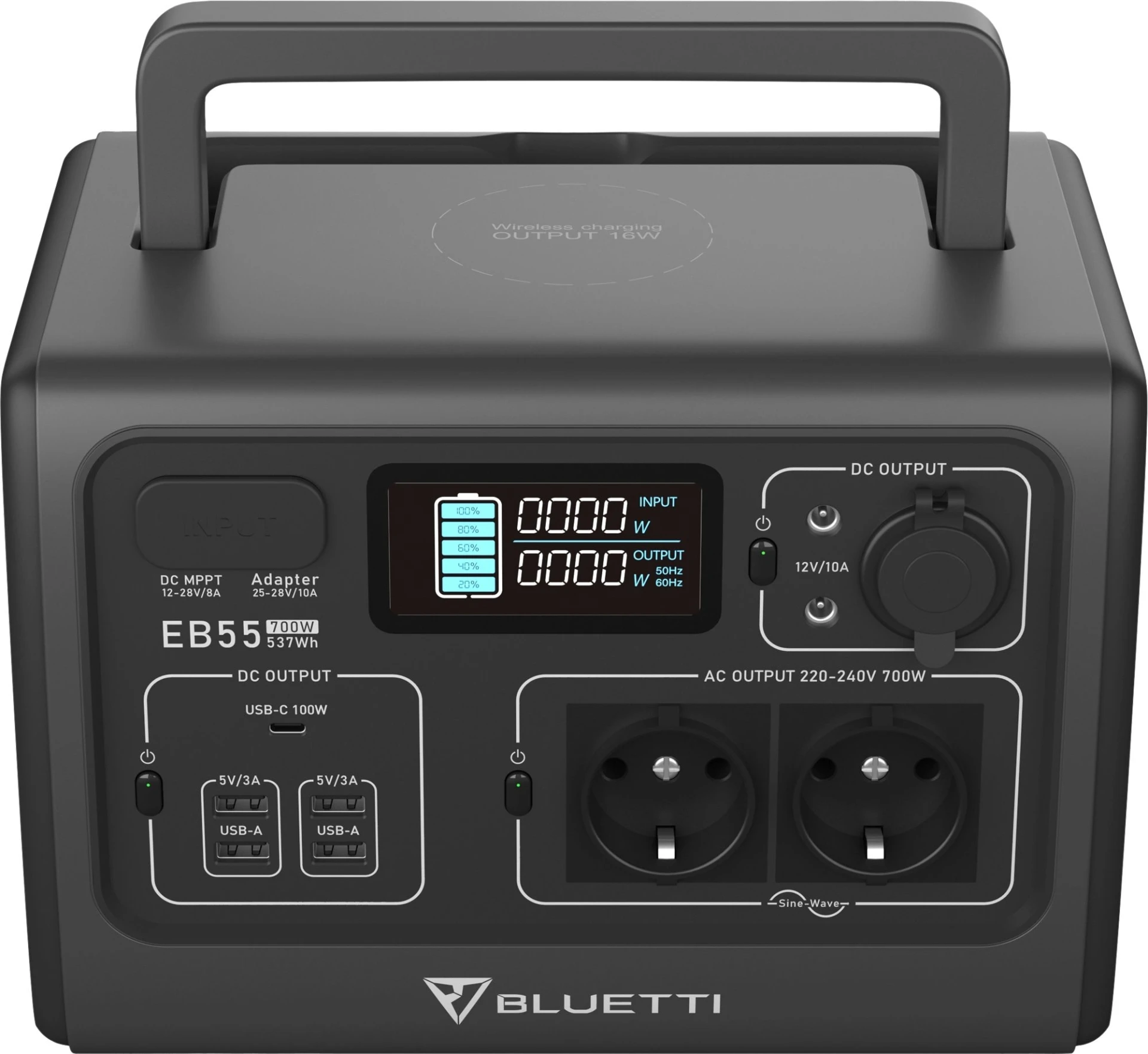 Station d'alimentation portable BLUETTI EB55 - Bleu - UE