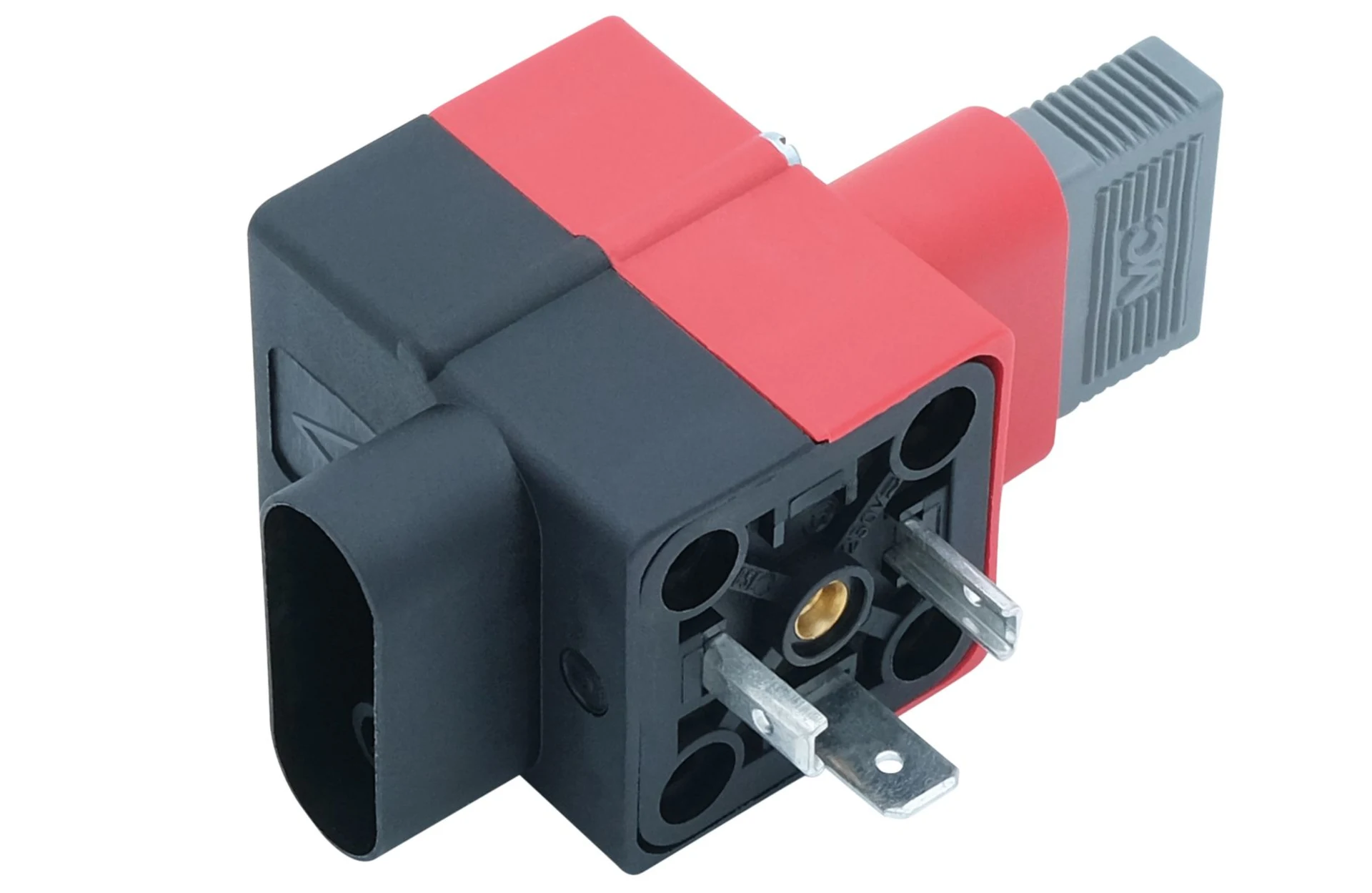 Hirschmann Ventilstecker Prüfadapter 3-Pol., schwarz/rot, 12/24 V AC/DC