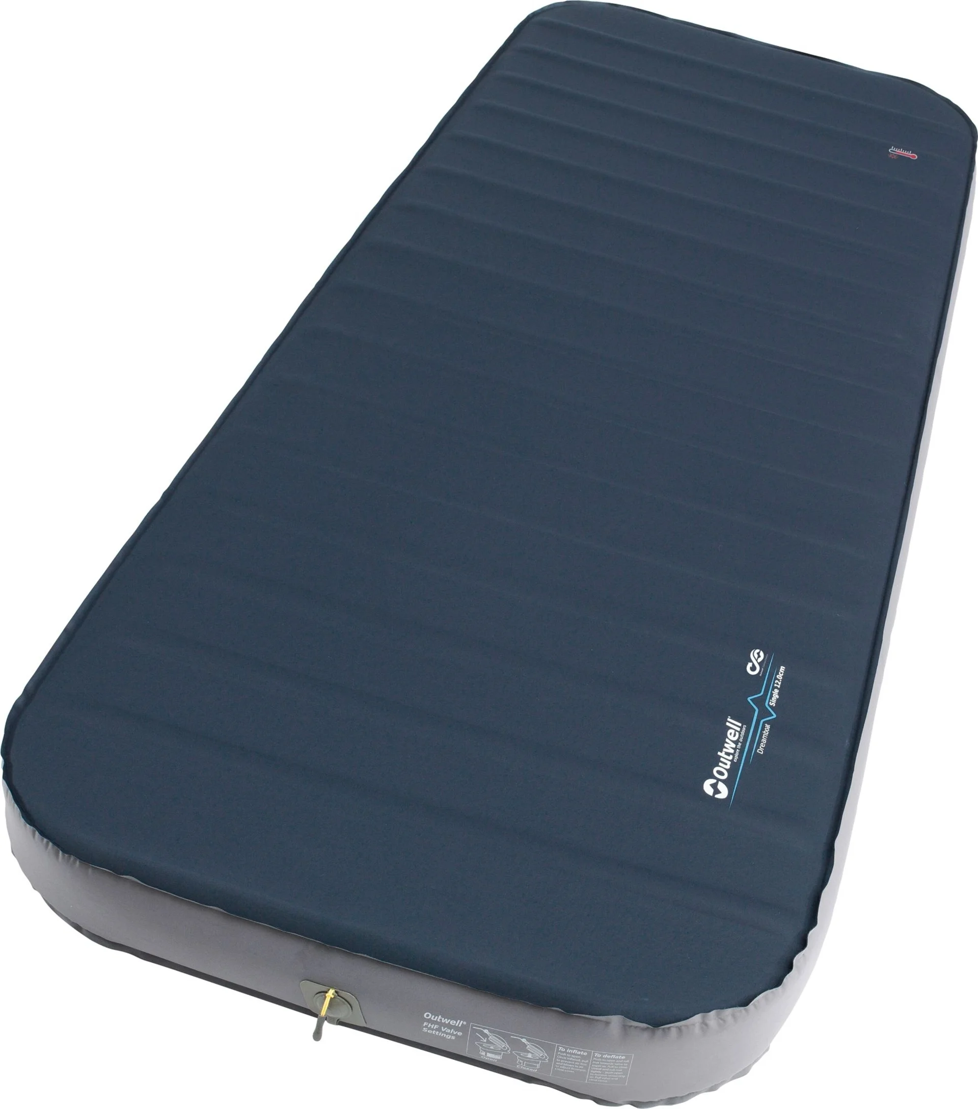 Matelas de sol Outwell Dreamboat Single, autogonflant, bleu, 12 cm Matelas de sol Outwell Dreamboat Single, autogonflant, bleu, 12 cm