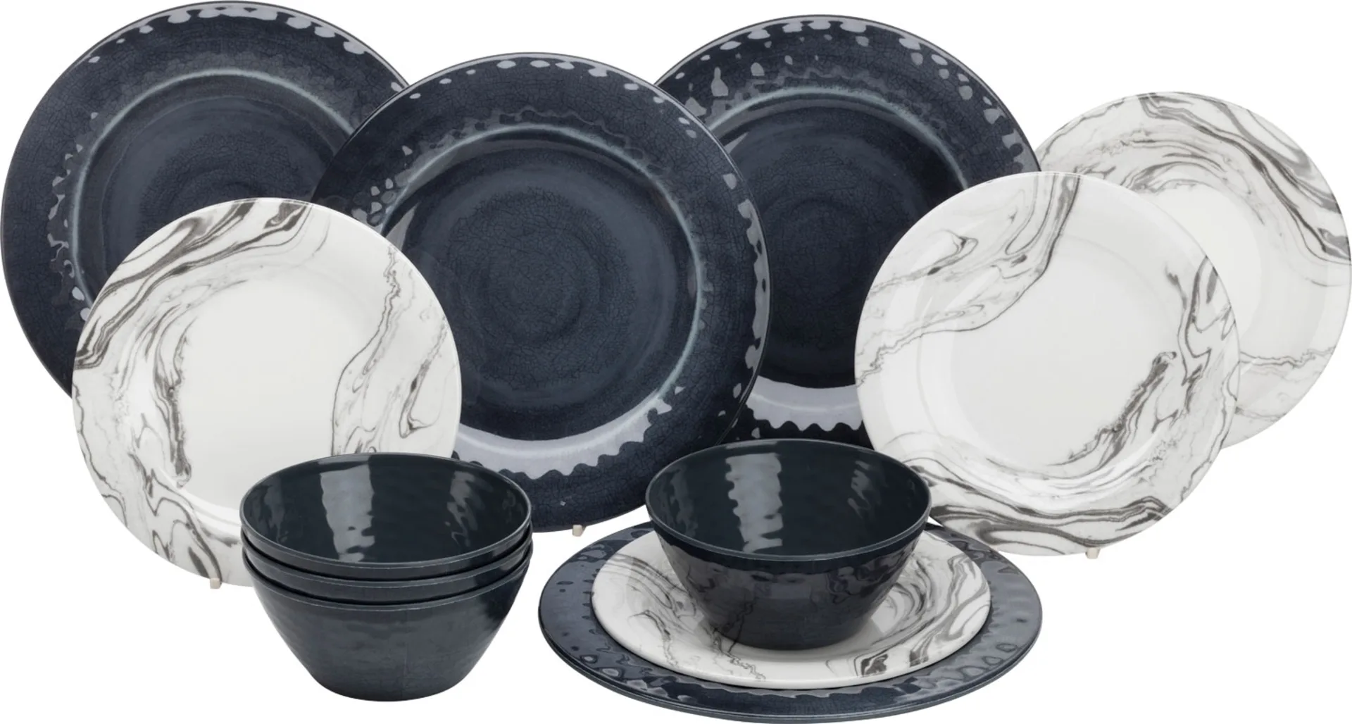 Flamefield Marble Geschirr-Set 12-tlg. für 4 Personen Flamefield Marble Geschirr-Set 12-tlg. für 4 Personen