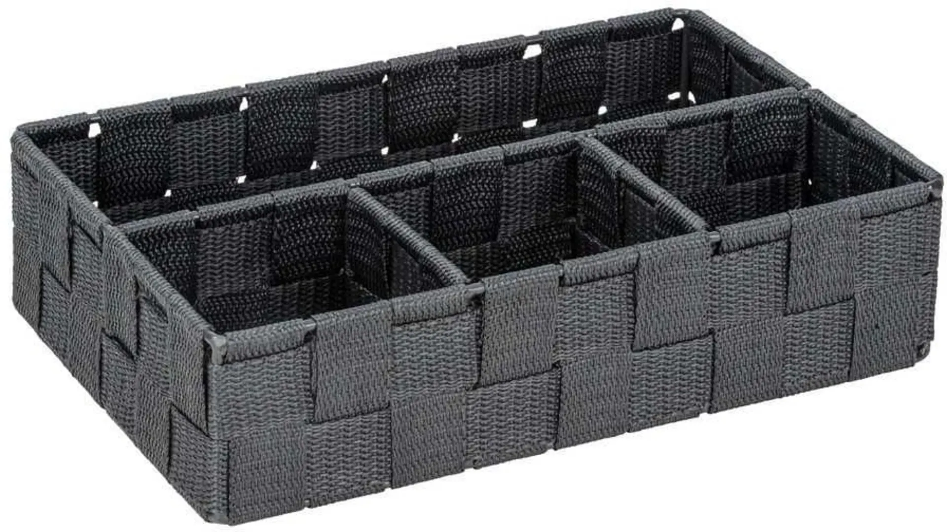 Panier de rangement Wenko Adria, petit modèle, 4 compartiments, gris foncé