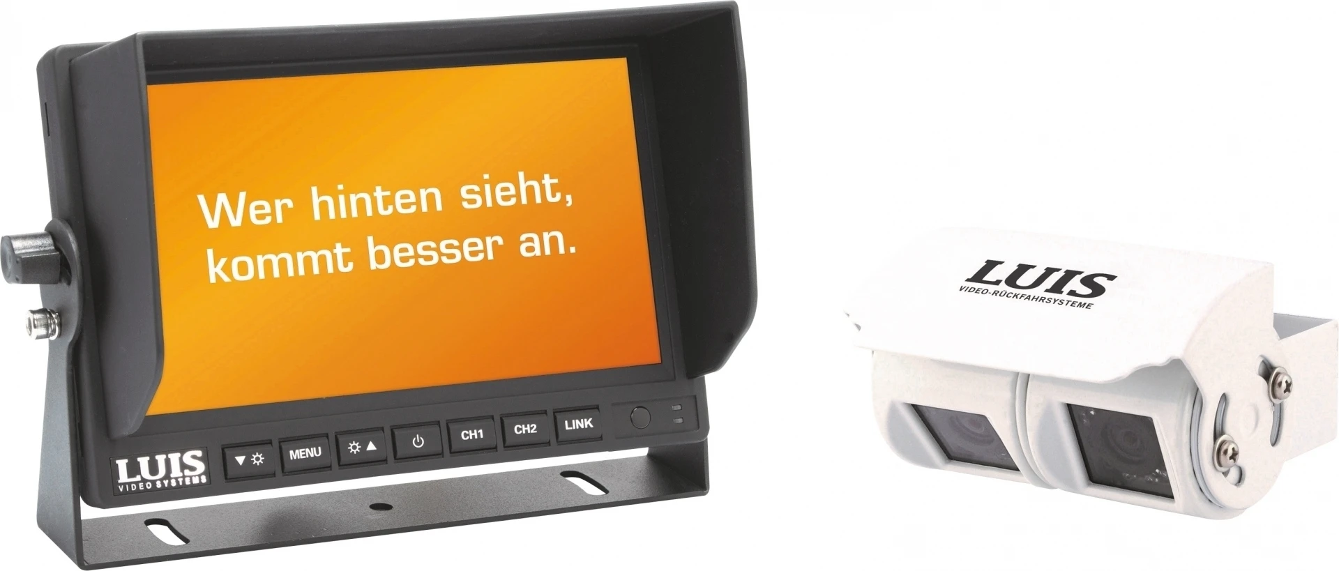Luis Twin Professional Rückfahrsystem inkl. 7" Monitor 9 - 32 V weiß Luis Twin Professional Rückfahrsystem inkl. 7" Monitor 9 - 32 V weiß