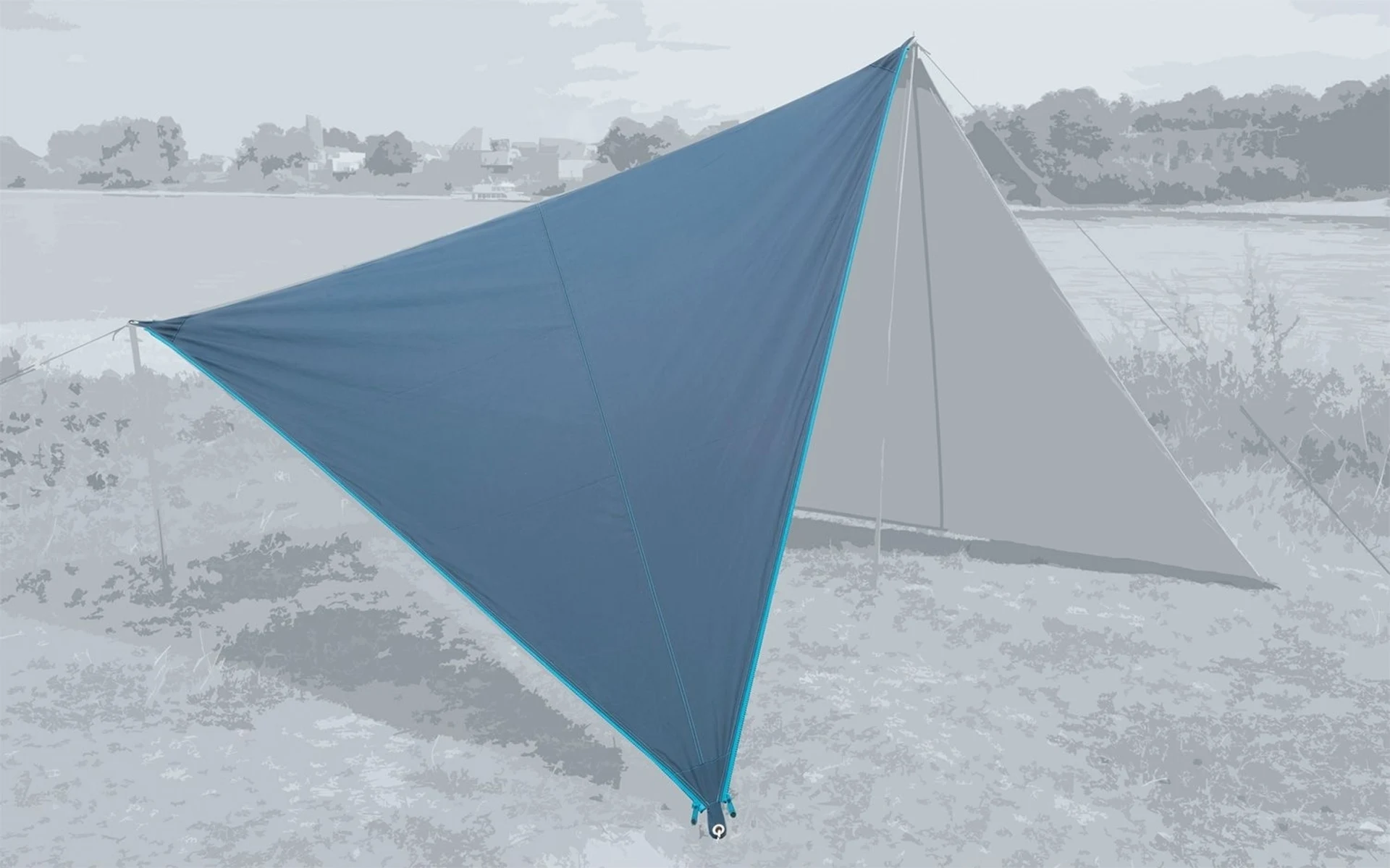 Bent Canvas Plain Set Tarp sepia blue / zipper light blue