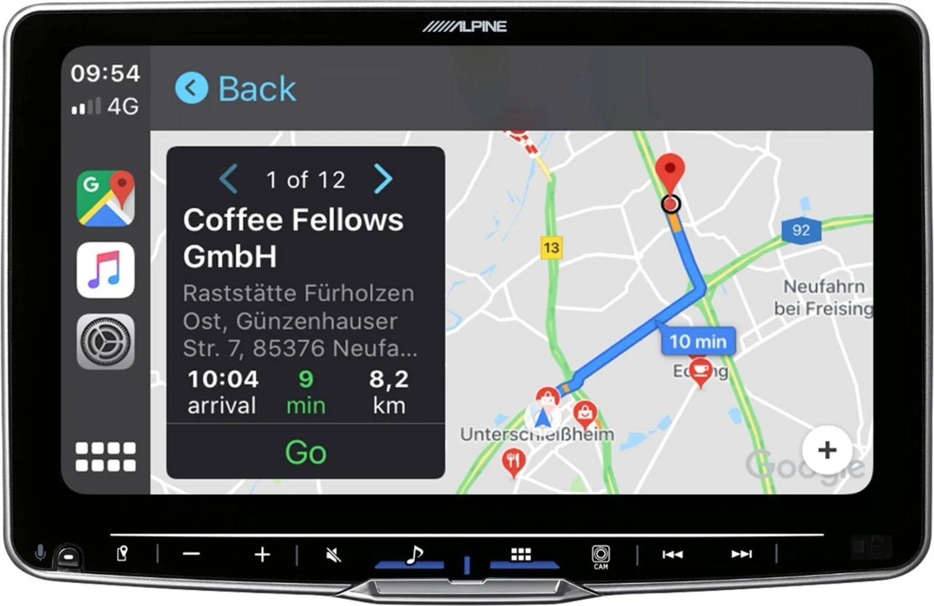 Écran Alpine 9inch avec corps 1-DIN ; Apple CarPlay sans fil et Android Auto