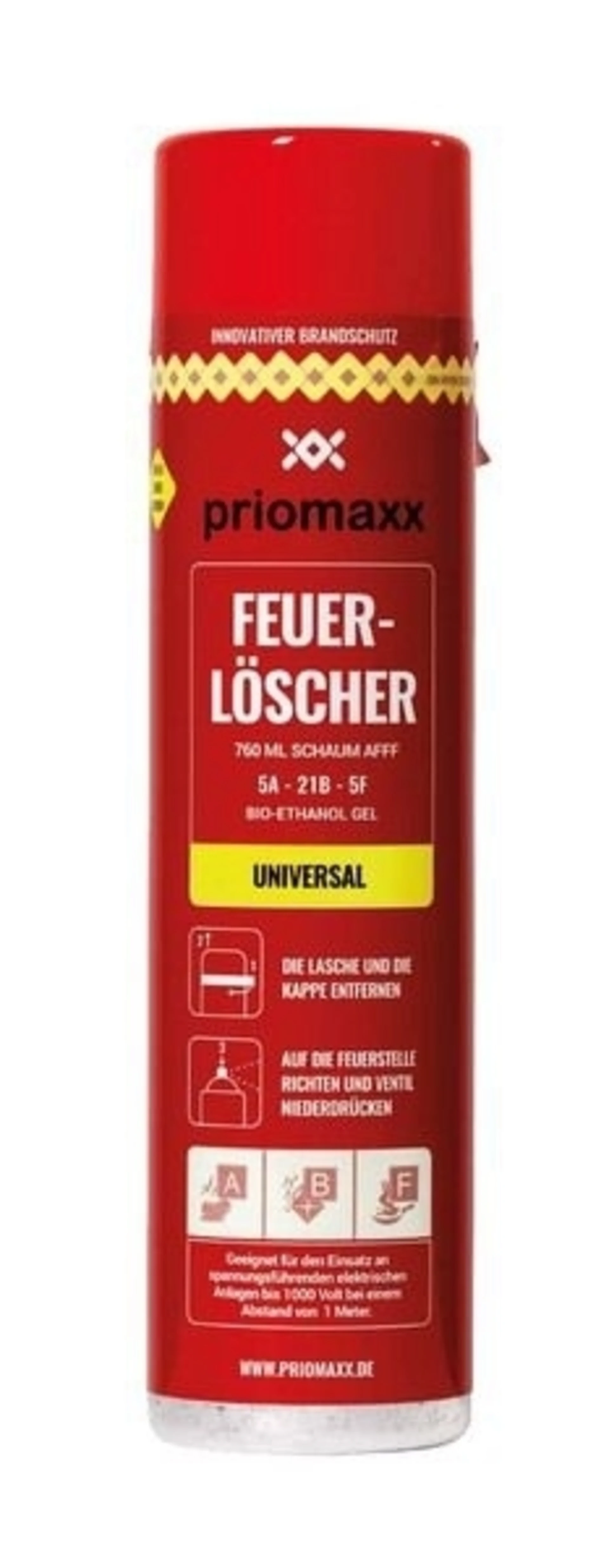 Priomaxx Universal Feuerlöschspray 760 ml für A,B+