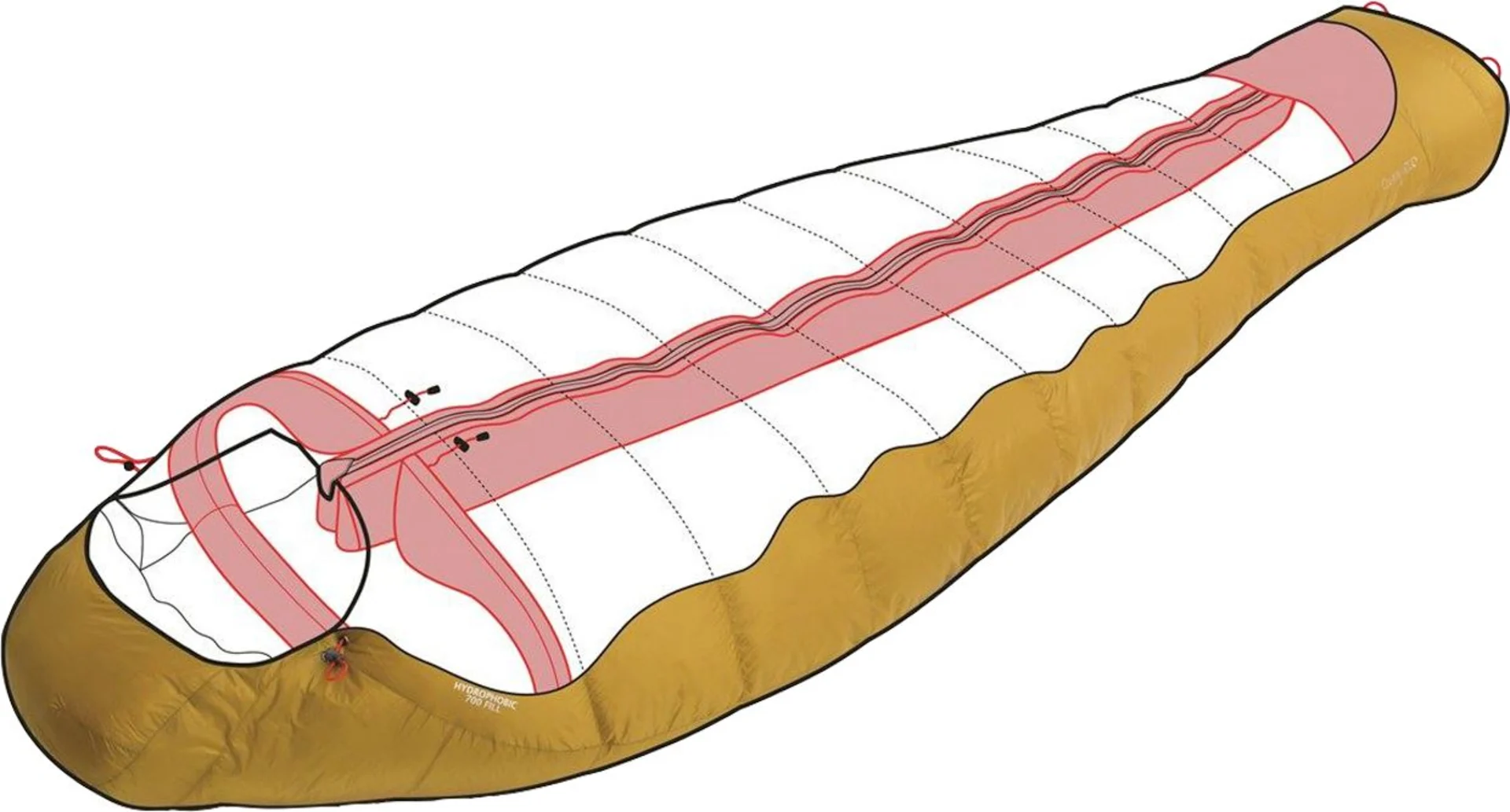 Robens Schlafsack 220 x 80 x 51 cm gelb Couloir 750