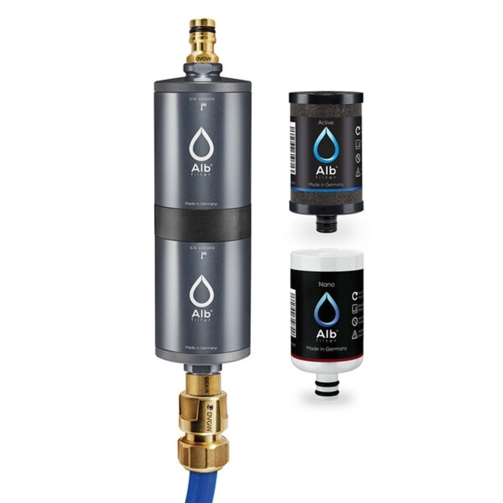 Alb Filter FUSION Active+Nano Filtre à eau potable - Kit de camping : mobile avec valise - Titane