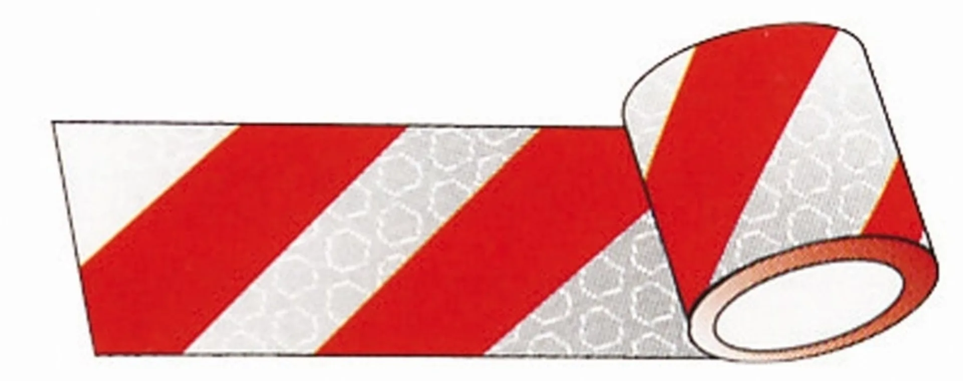 Ruban adhésif réfléchissant gauche rouge/blanc 141mm Ruban adhésif réfléchissant gauche rouge/blanc 141mm