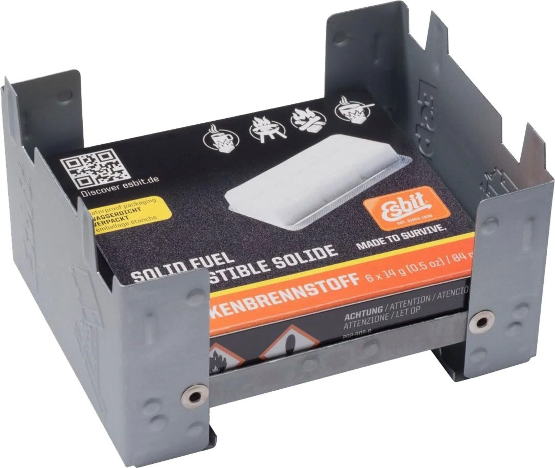 Réchaud de poche Esbit avec 12x14g de pastilles de combustible incluses