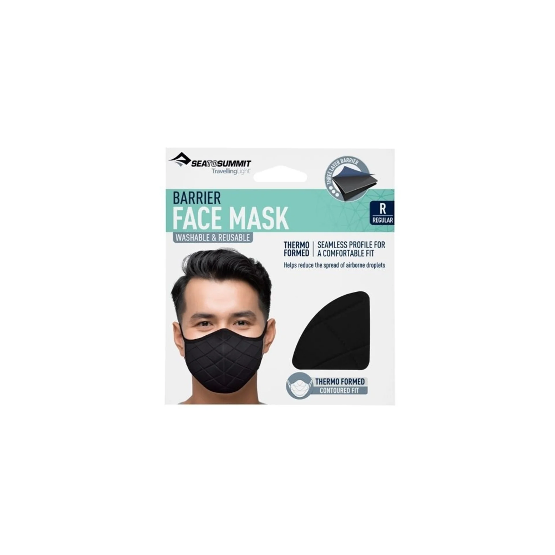 Gesichtsmaske Regular Black STS with HEIQ Viroblock