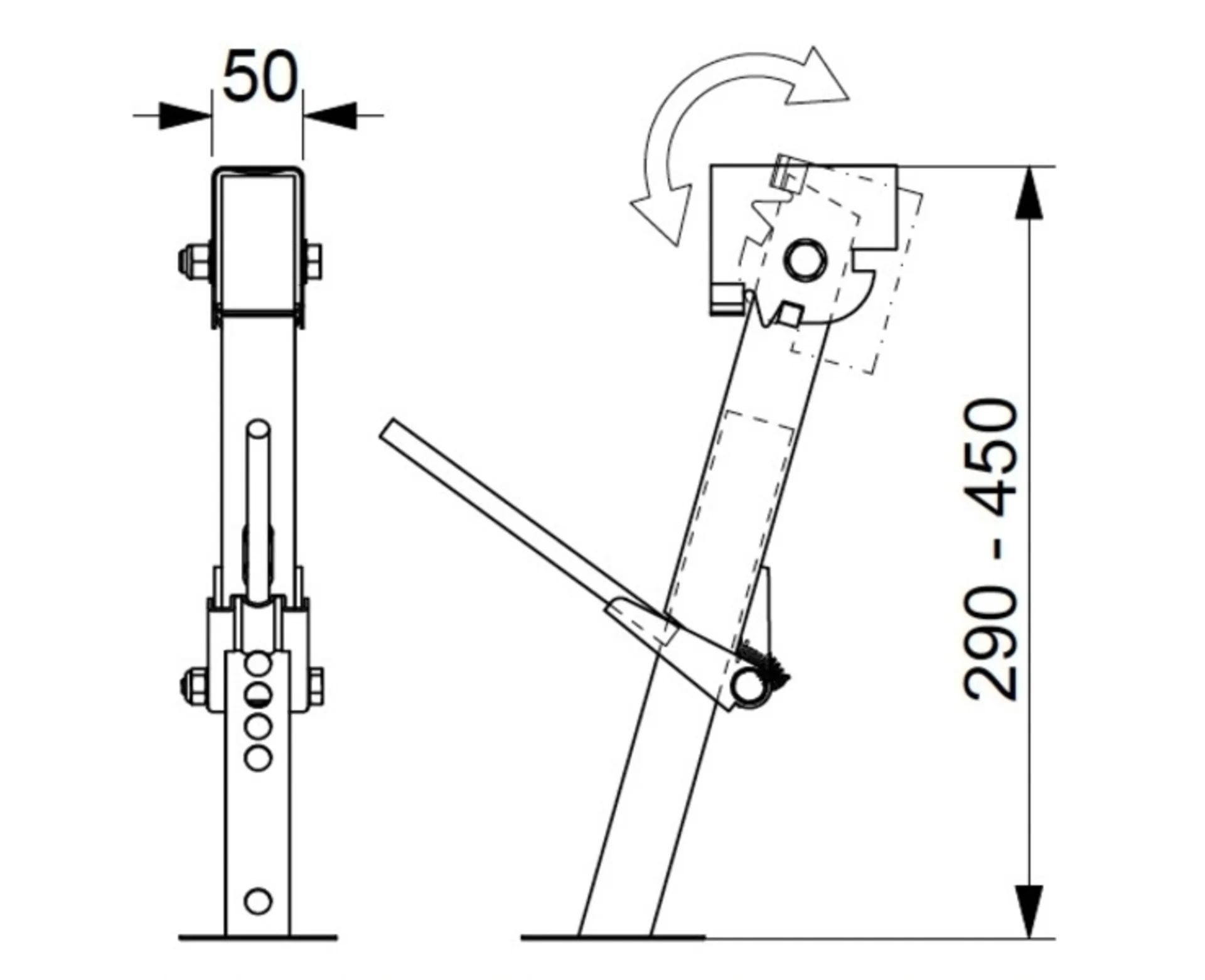 Kit de béquilles pour véhicule, composé de 2 béquilles, hauteur réglable de 29 à 45cm