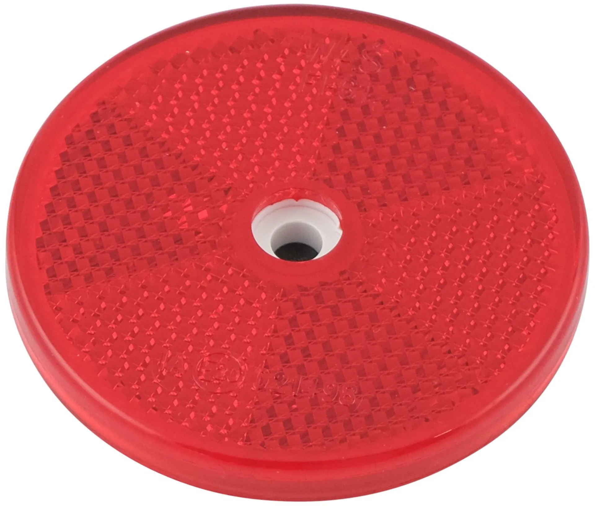 Rückstrahler 60 mm rot selbstklebend mit Befestigungsloch Loch ø 5.2 mm