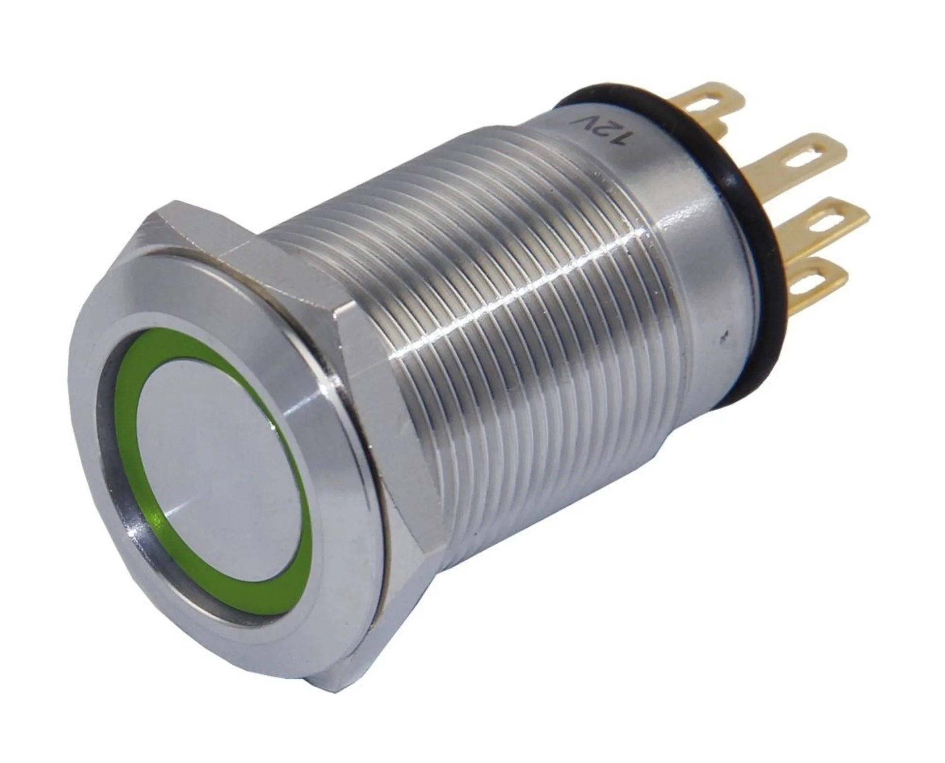 Drucktaster mit LED-Beleucht. grün 12 V