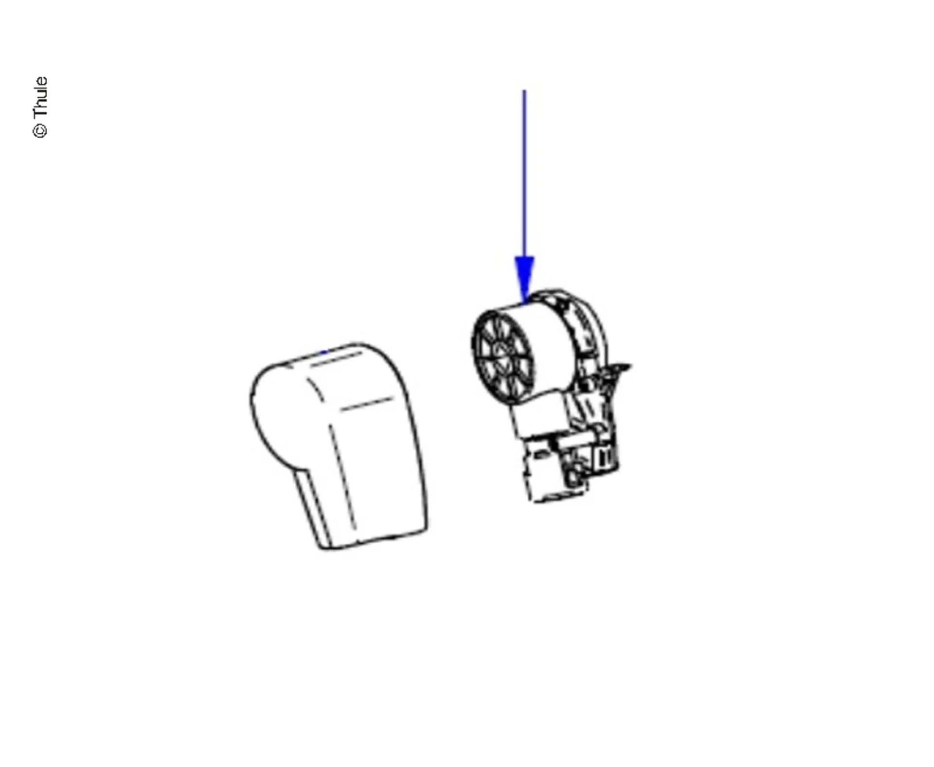 Thule Endplatte links inkl. Kurbelwerk passend zu Thule Omnistor 5102