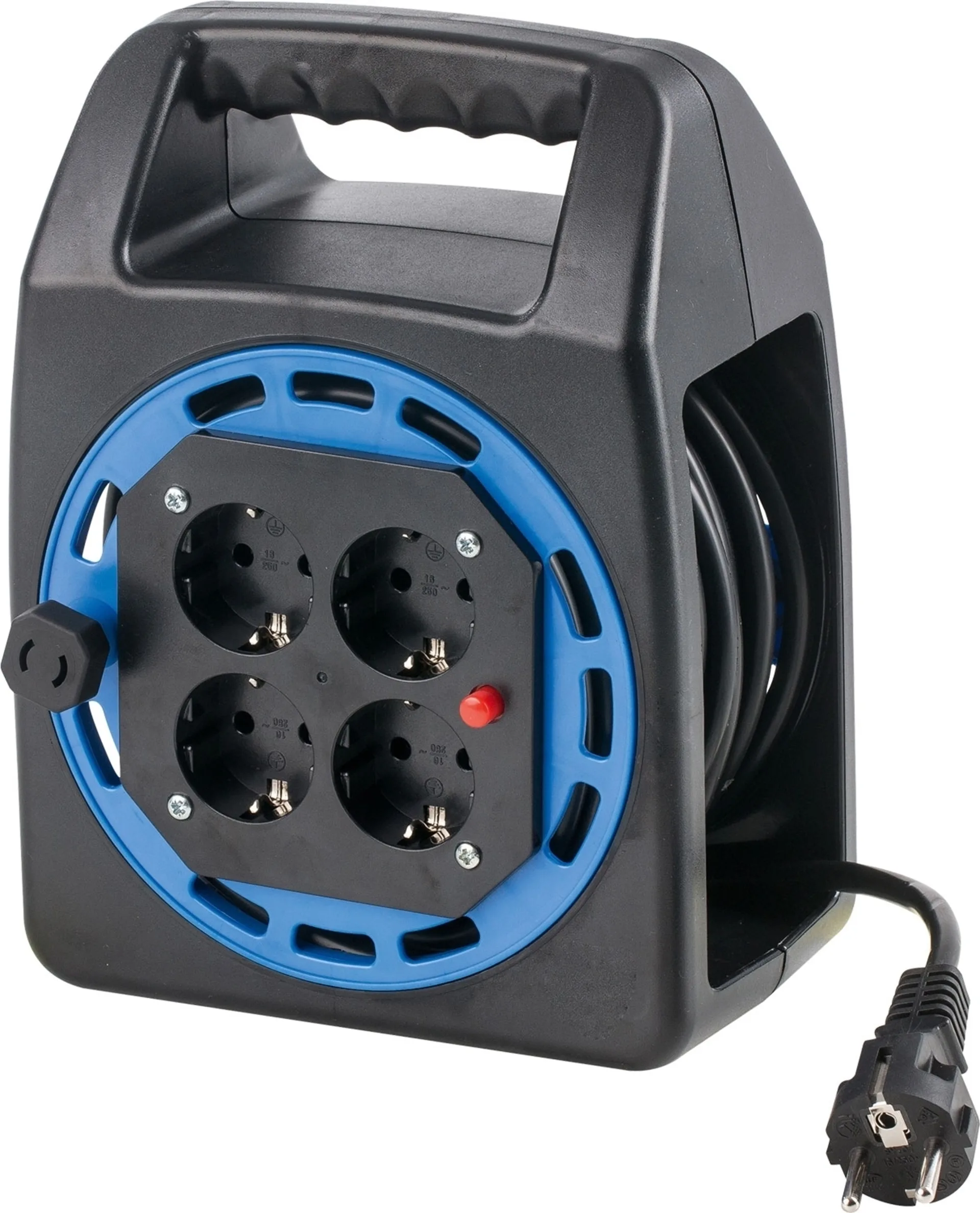 Enrouleur de câble compact, 4 prises avec mise à la terre, 10 m
