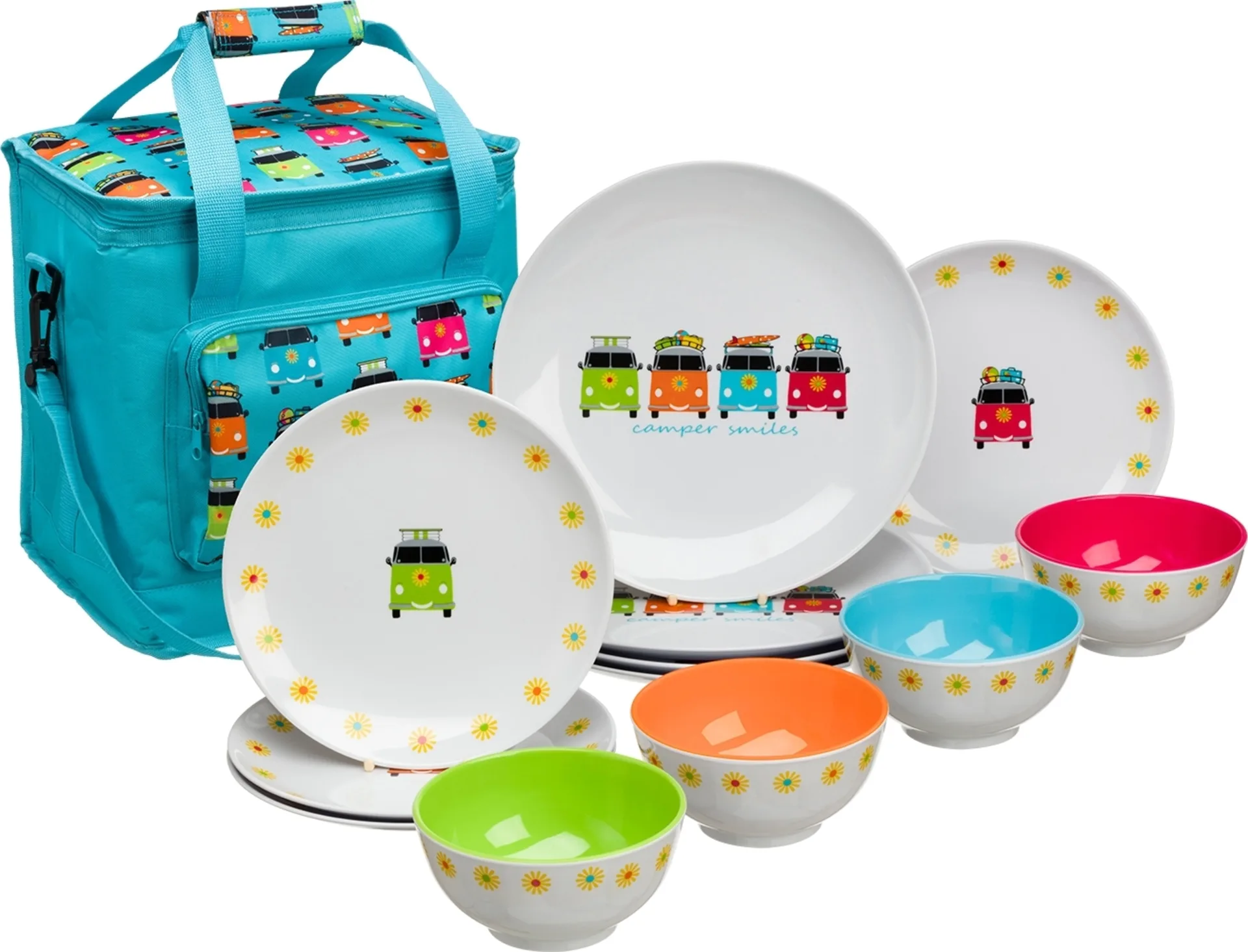 Flamefield Camper Smiles Geschirr-Set 12-tlg. für 4 Personen