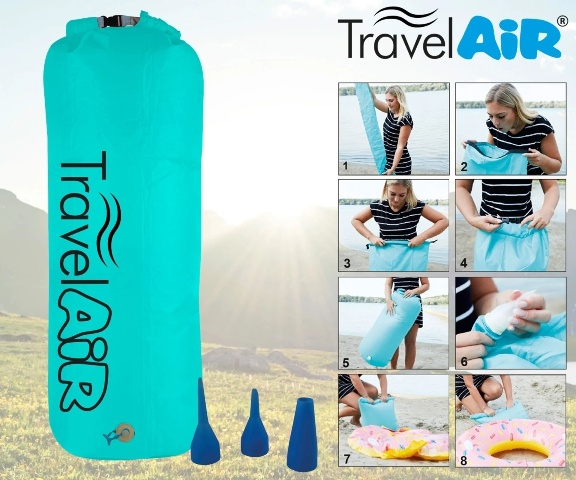 Happy People Luftpumpe Travel Air blau