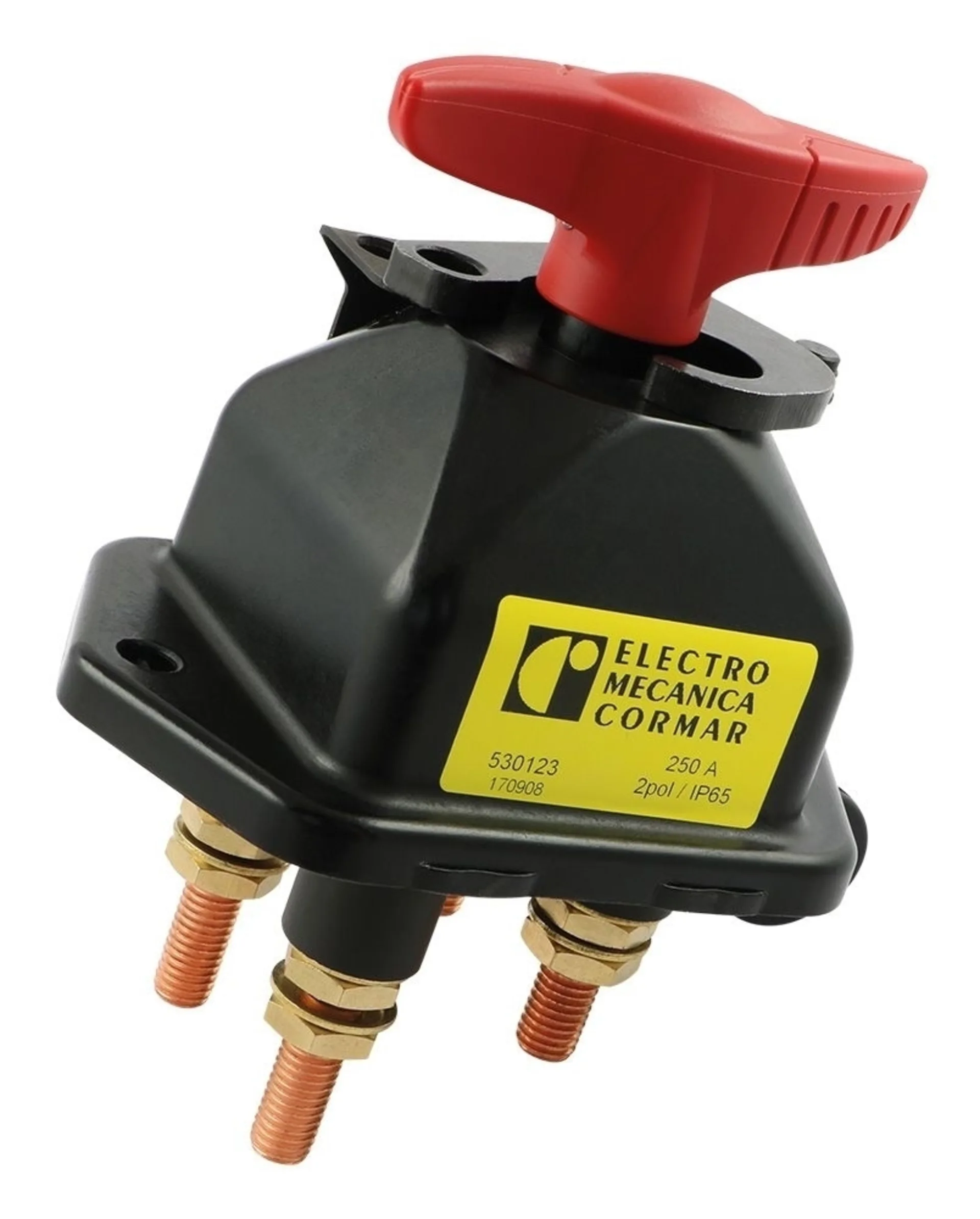 Batterietrennschalter 250 A abschliessbar max. 48 V / 4 x M10, 2 x M6 / IP65 Batterietrennschalter 250 A abschliessbar max. 48 V / 4 x M10, 2 x M6 / IP65