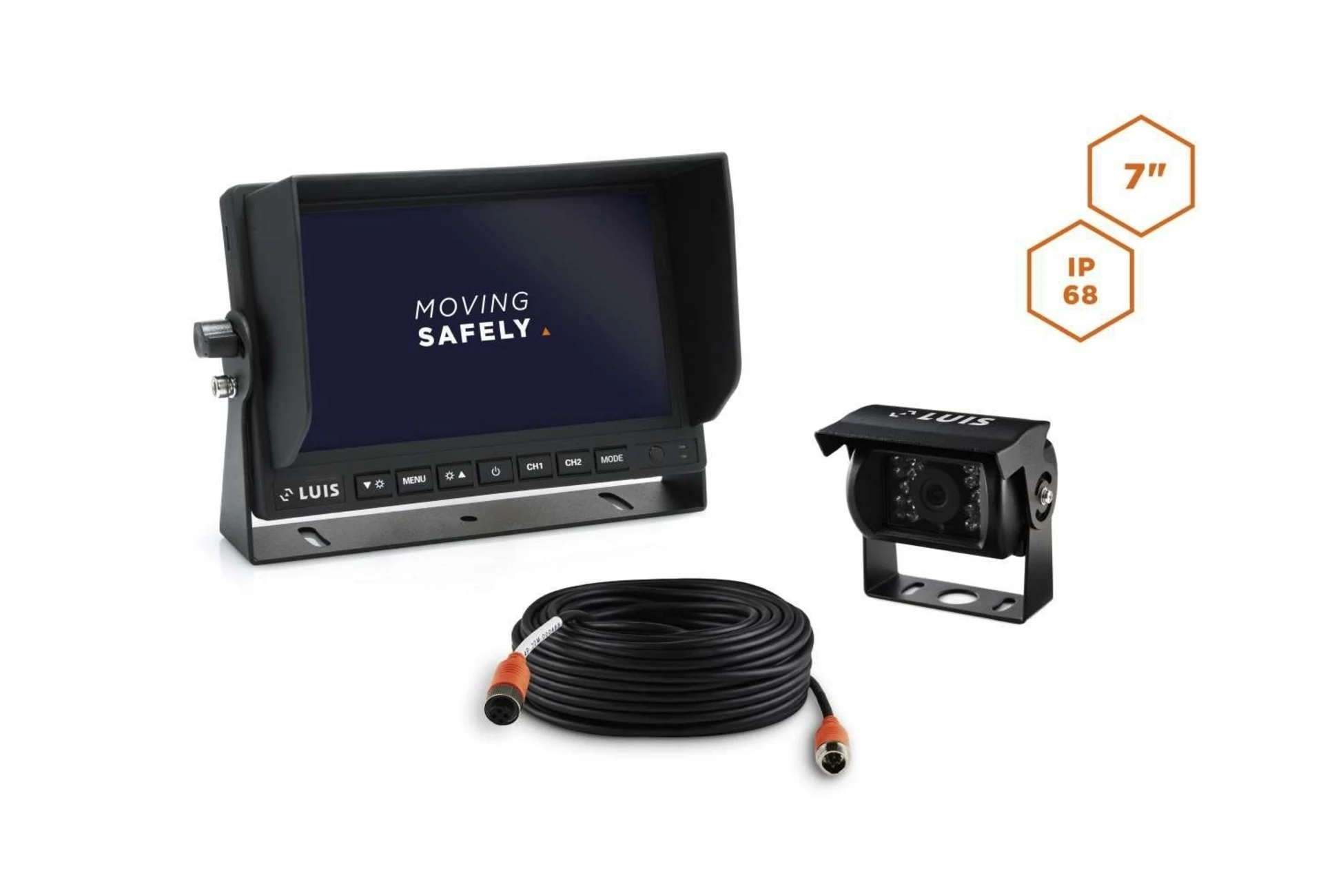 LUIS Basic Rückfahrsystem inkl. 7" Monitor 12 - 24 V schwarz