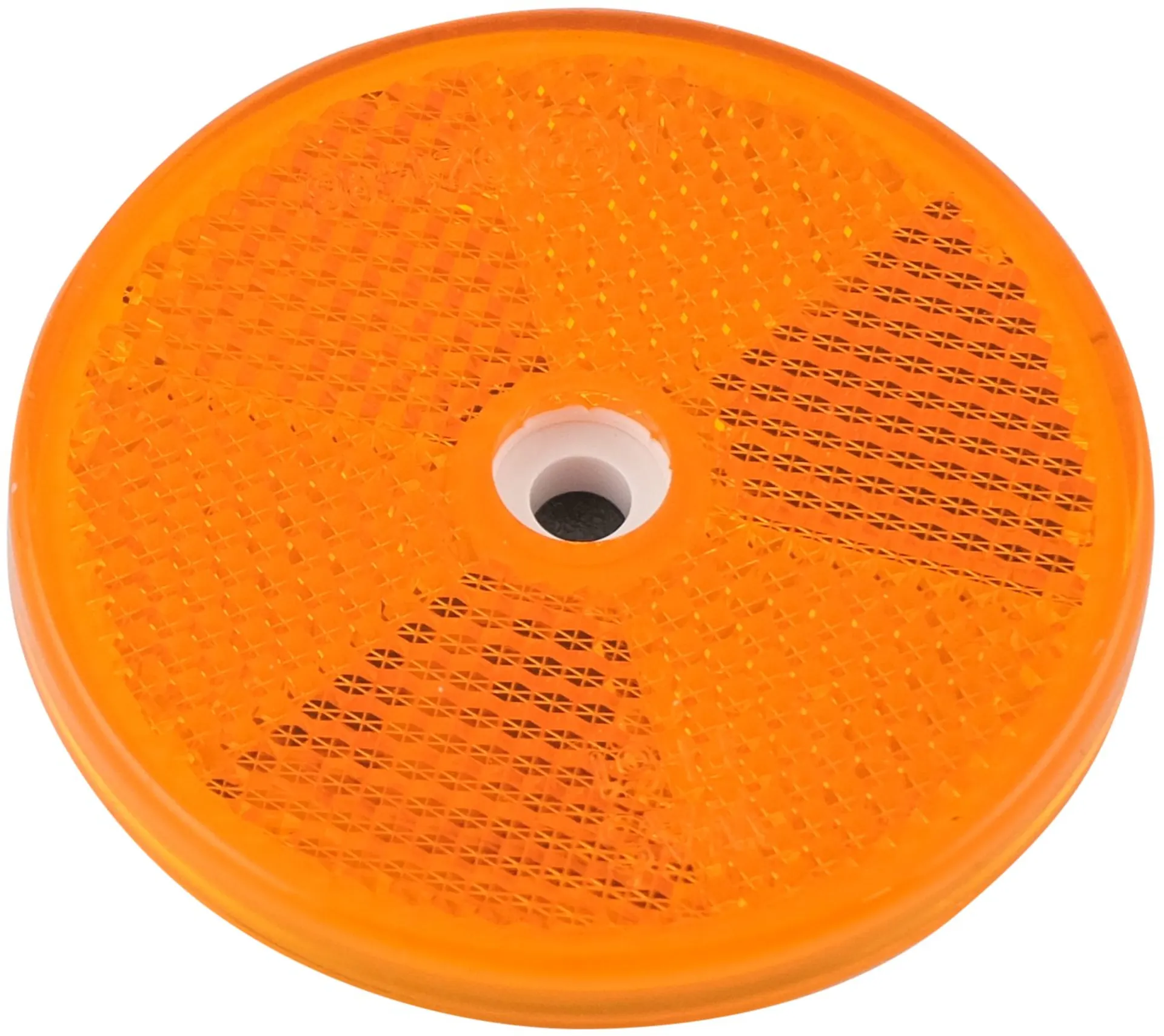 Rückstrahler 60 mm orange selbstklebend mit Befestigungsloch Loch ø 5.2 mm