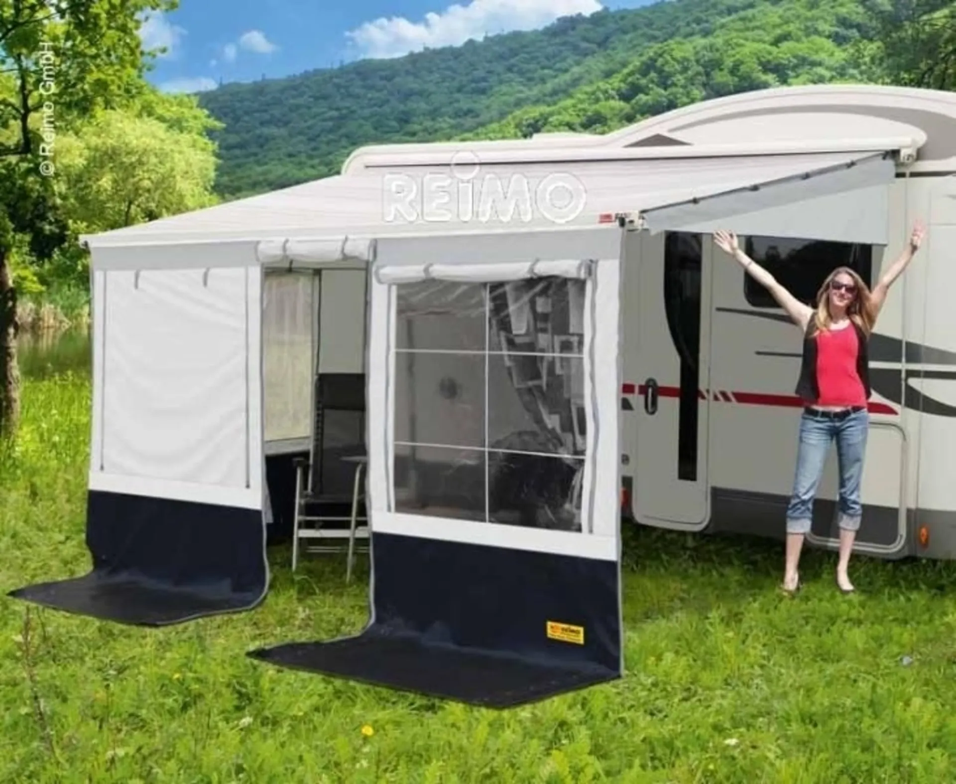 Markisenzelt Villa Store Premium, Länge 4,0m, schw
