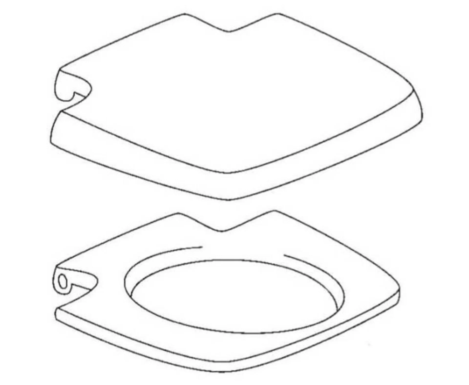 Siège WC blanc avec couvercle - Modèle 465E