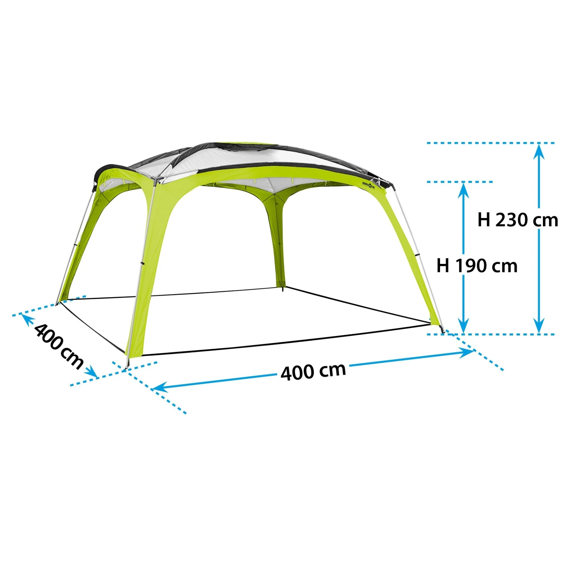Brunner Medusa II 4 x 4 Pavillon 400 x 400 cm vert
