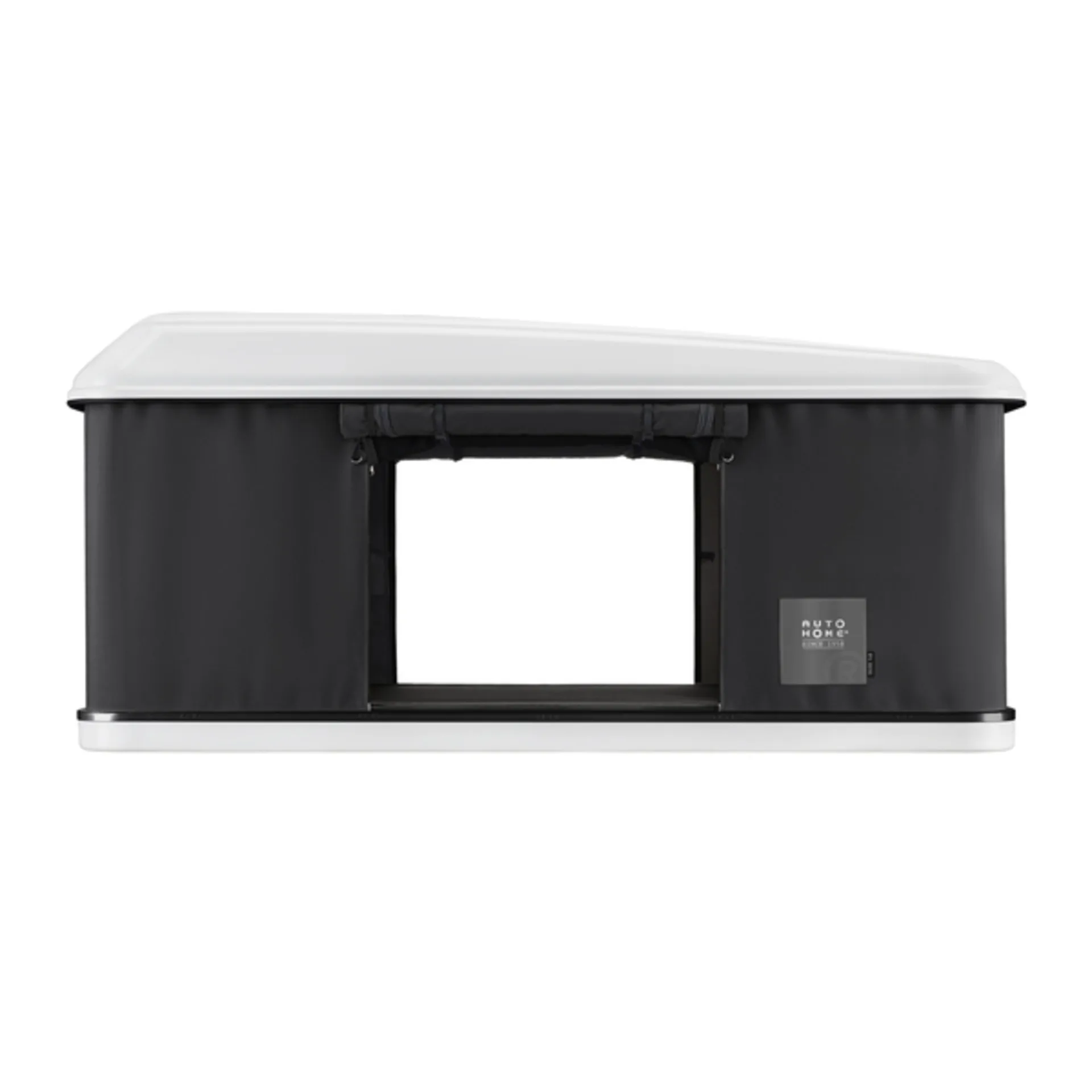 Tente de toit à coque rigide Maggiolina Airlander Plus - Tissu gris - Coque blanche - Medium X-Long