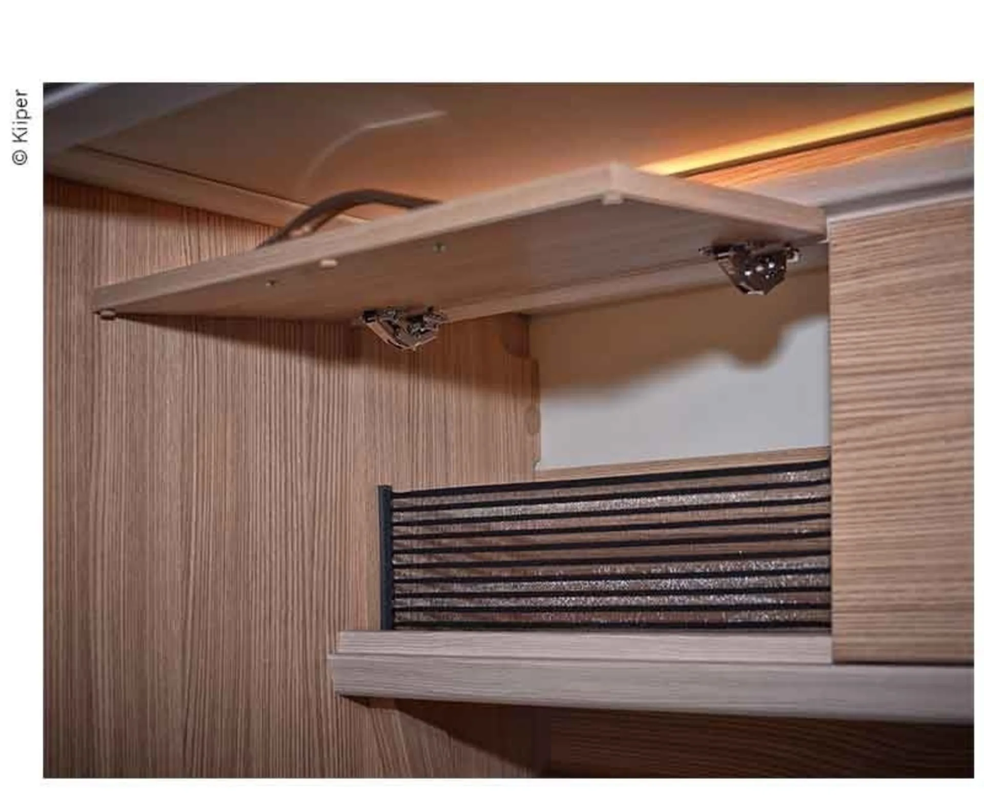 Filet de rangement set pour largeur de montage de 200mm, noir ligné