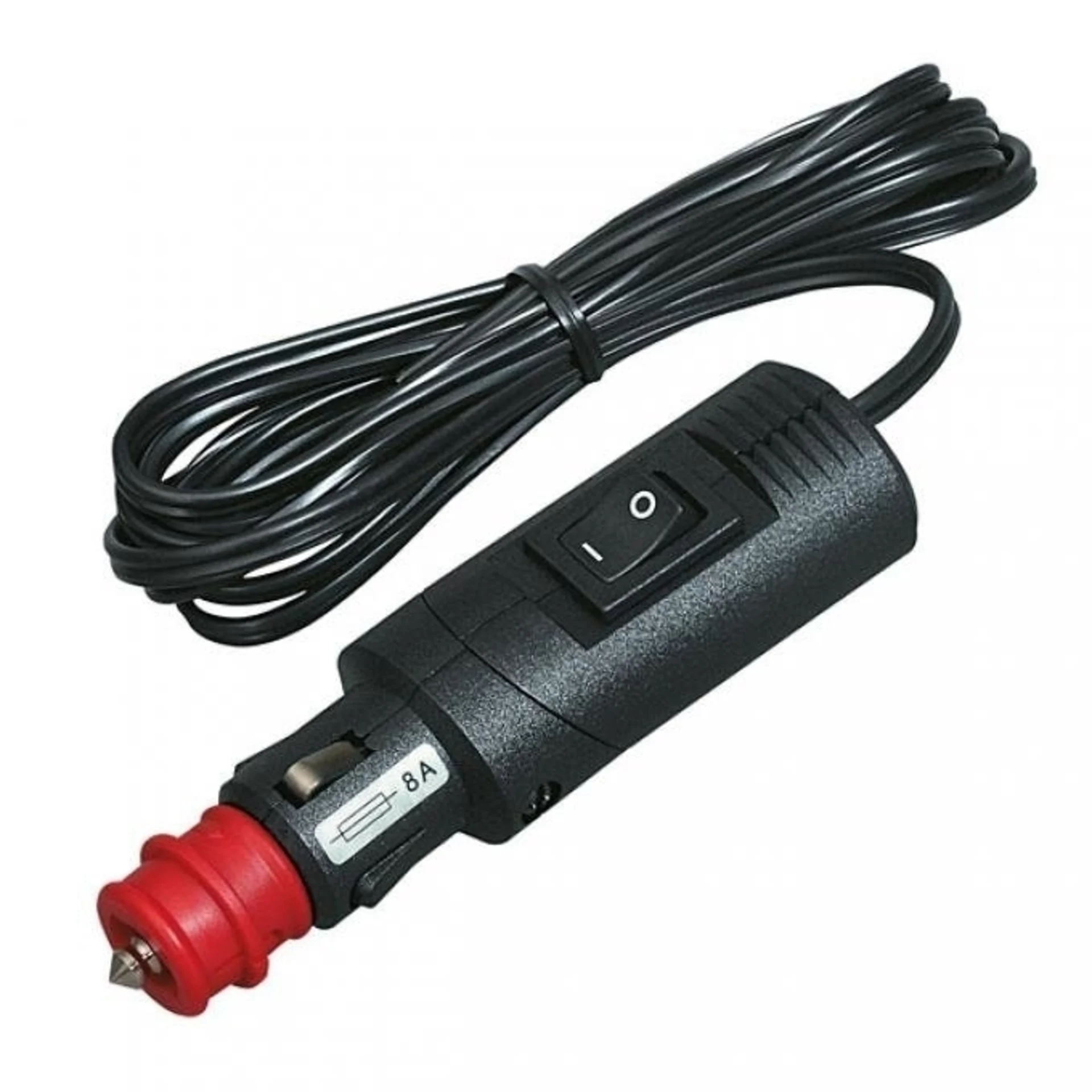 12-24 Volt winkelbarer Universalstecker mit Schalter + 2m Leitung