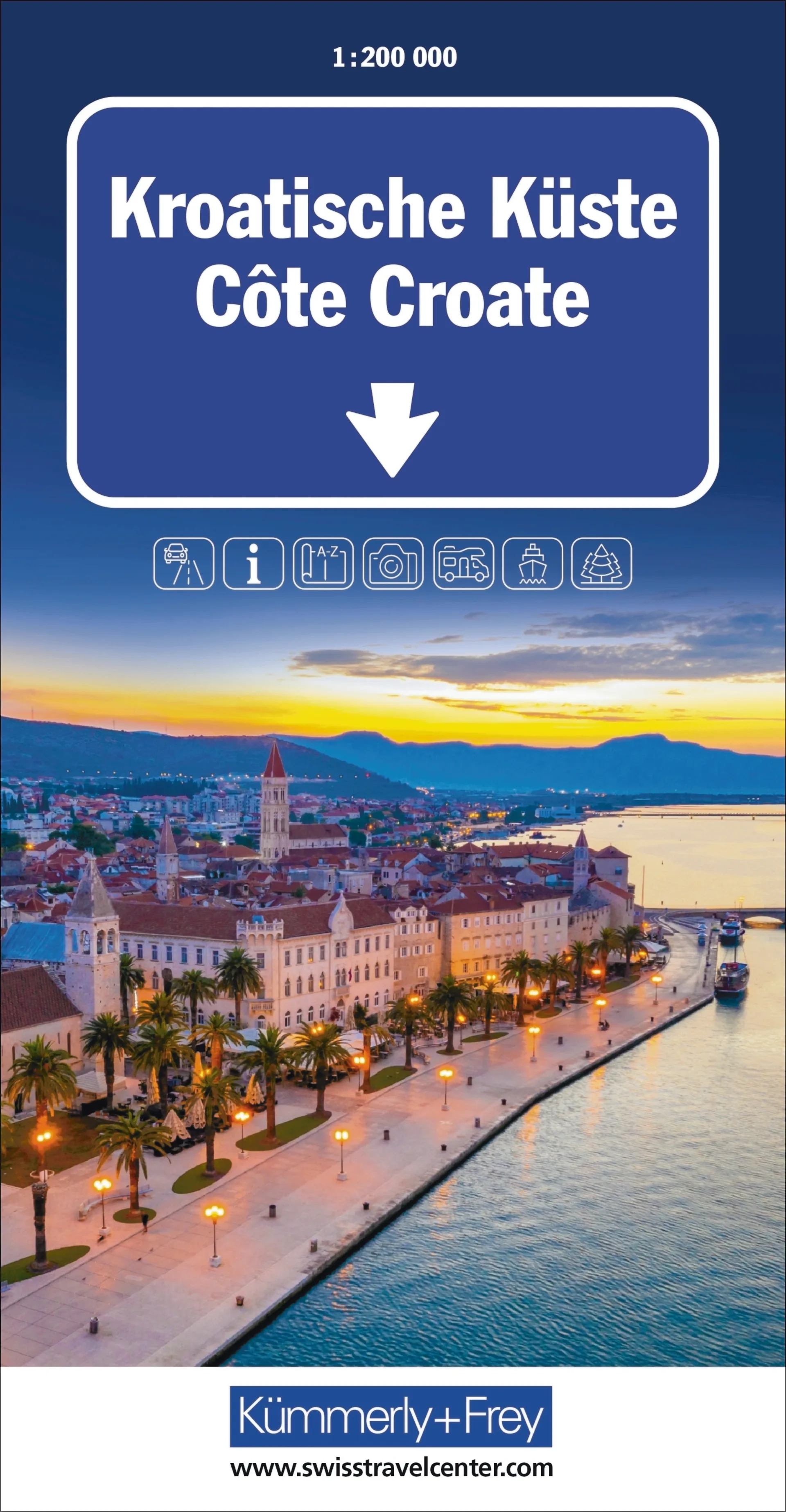 Kroatische Küste Strassenkarte 1:200 000