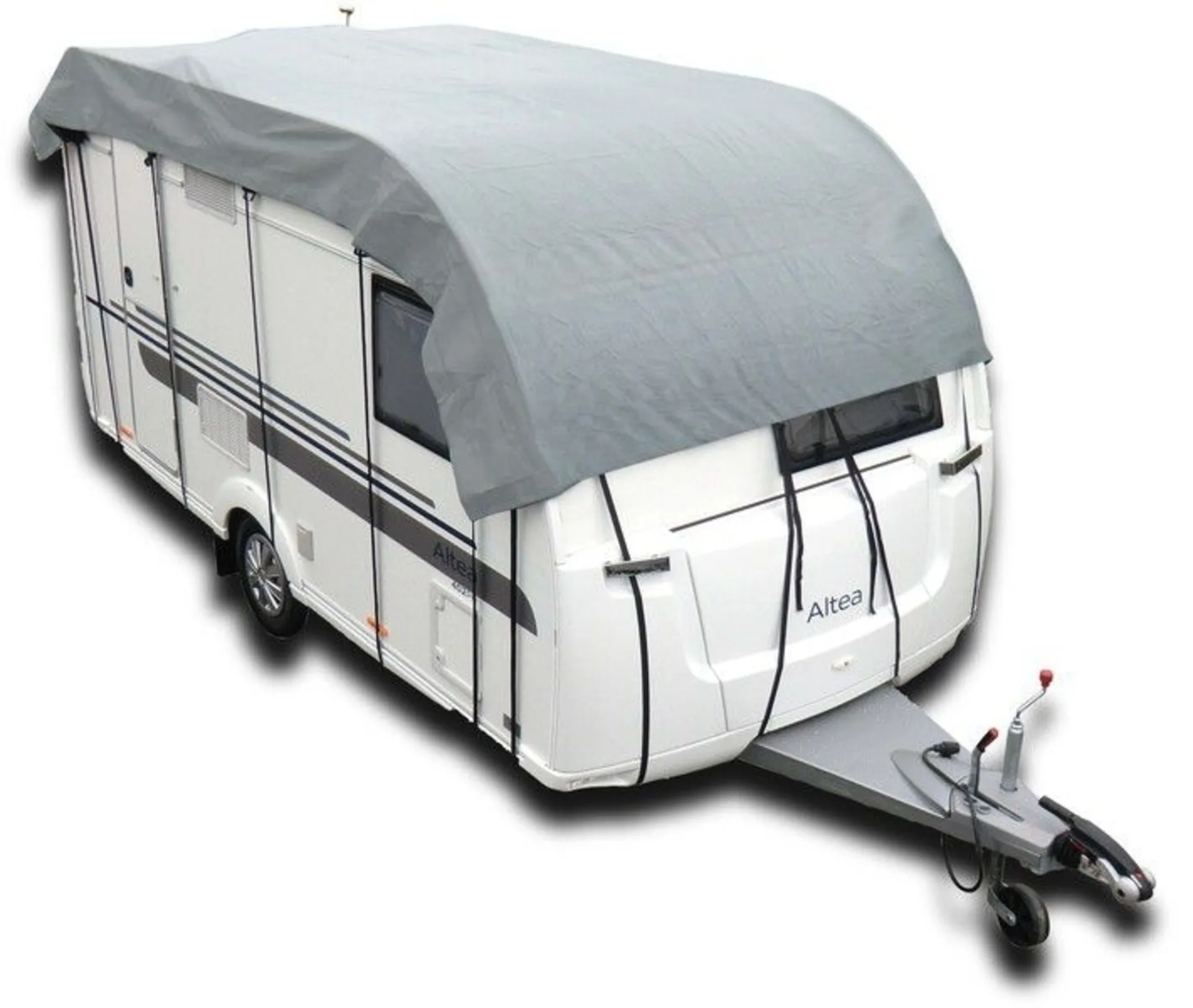 Schutzdach für Wohnwagen und Reisemobil, 505x300cm, grau, winterfest und atmungsaktiv