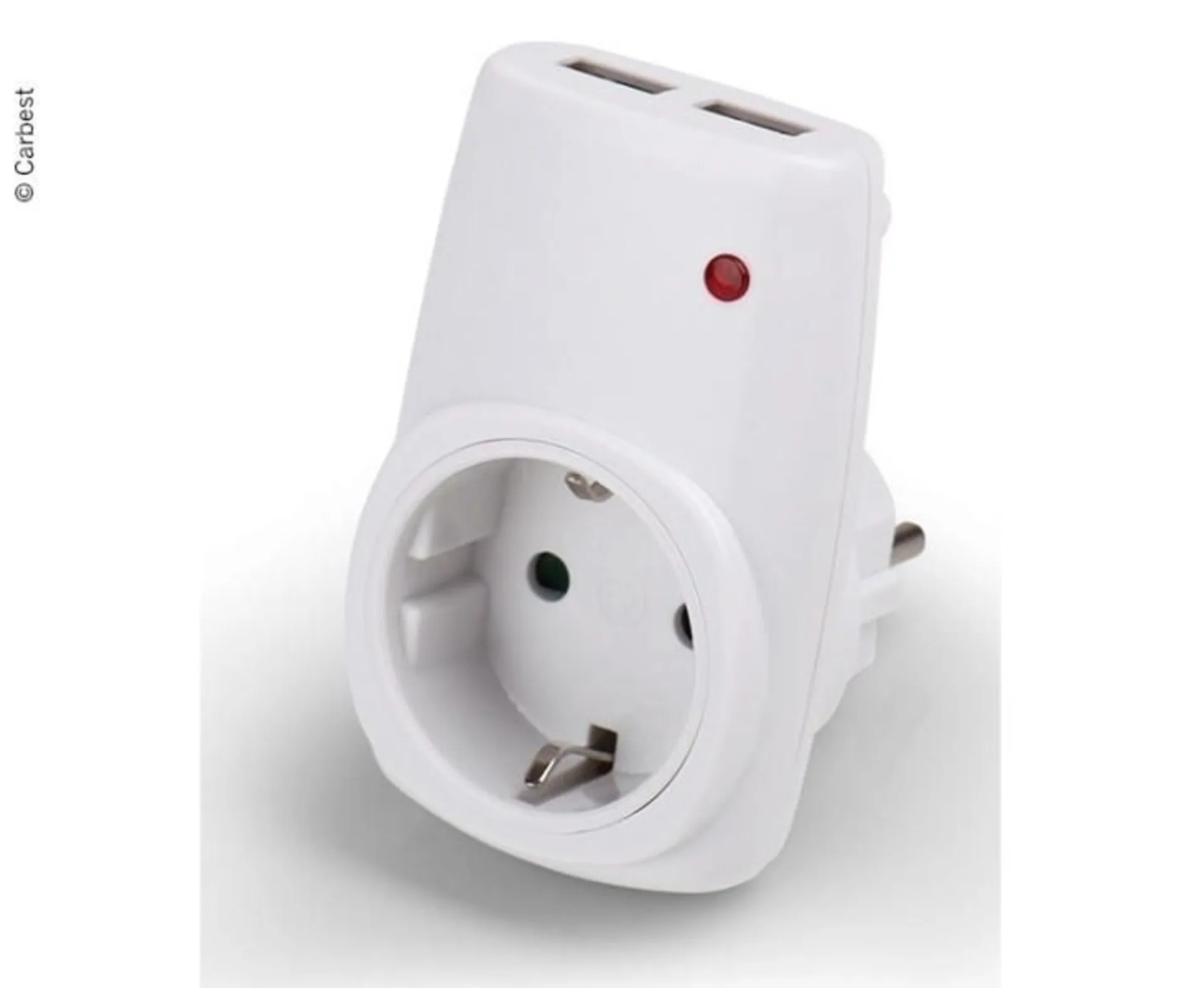 Schuko Steckdosen-Adapter mit 2x USB Ladeports