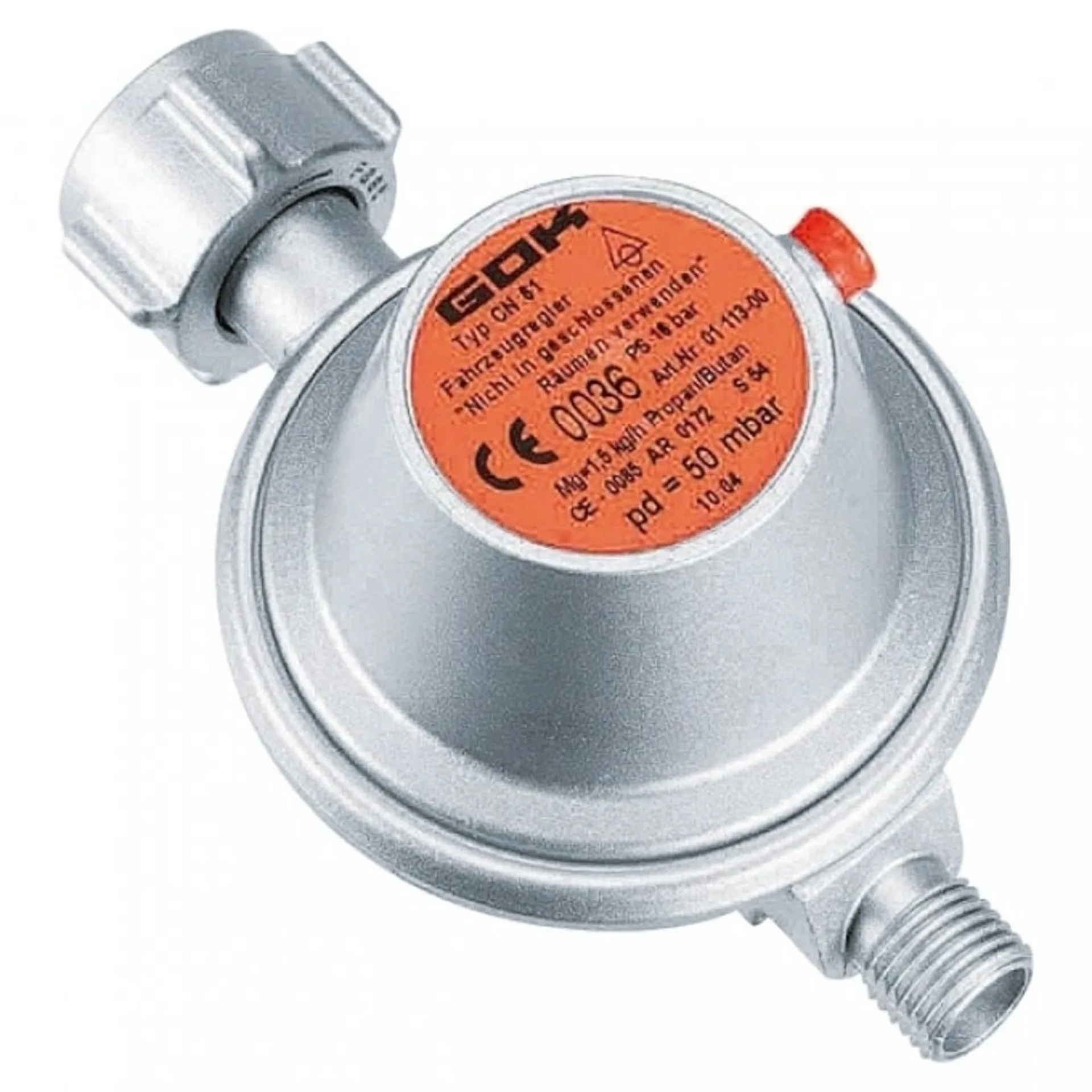 GOK Régulateur de sécurité pour véhicules Régulateur de pression de gaz 50 mbars GOK Régulateur de sécurité pour véhicules Régulateur de pression de gaz 50 mbars