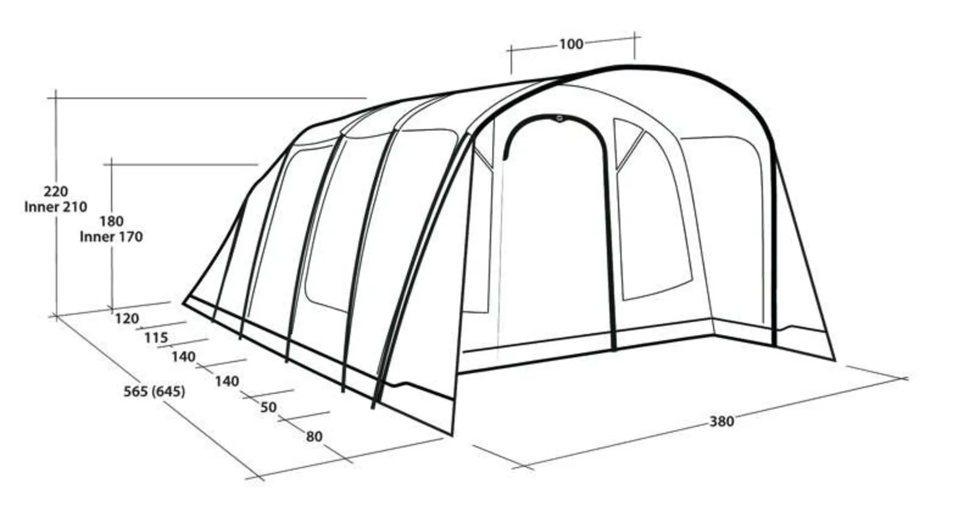 Outwell Tunnelzelt Denver 6 für 6 Personen