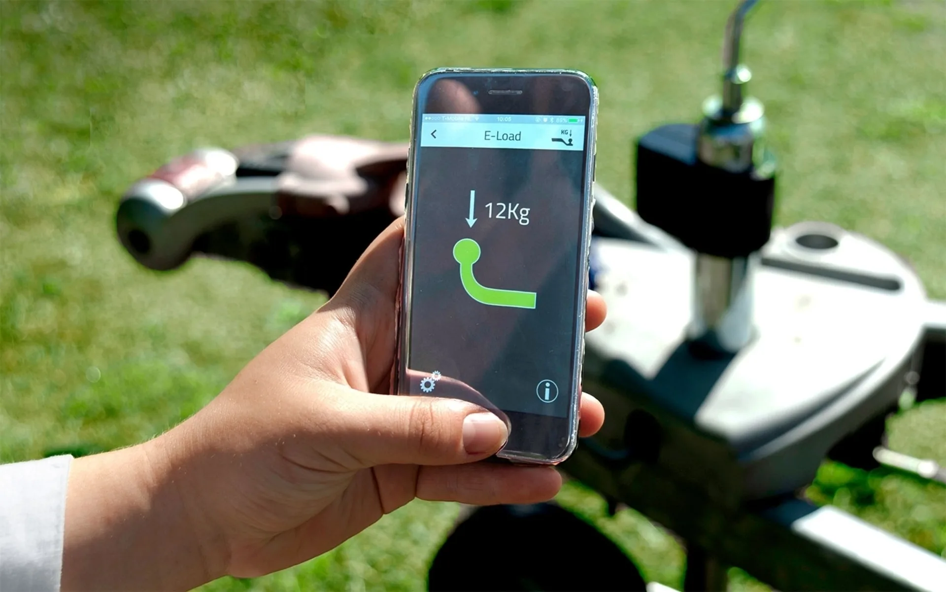 E-Trailer E-Load Capteur de charge d'appui pour le système Smart Trailer, roue d'appui incluse