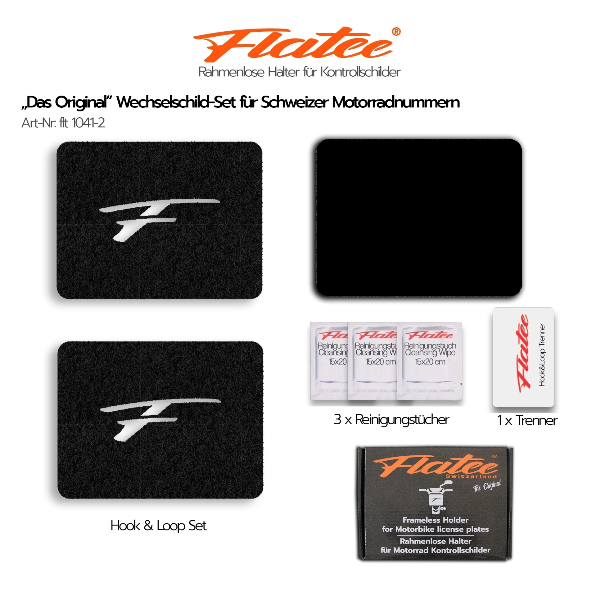 Flatee ORIGINAL-Wechselschild-Set | Motorrad