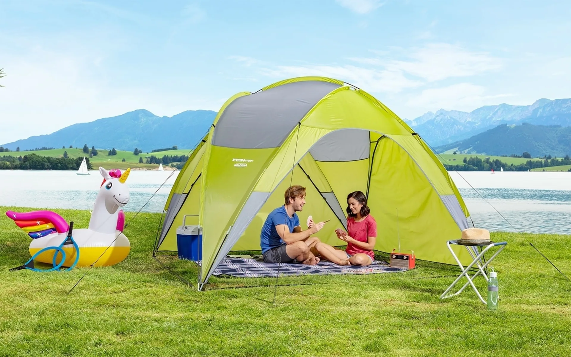 Berger Leichter Pavillon mit UV Schutz Bologna Grün Berger Leichter Pavillon mit UV Schutz Bologna Grün