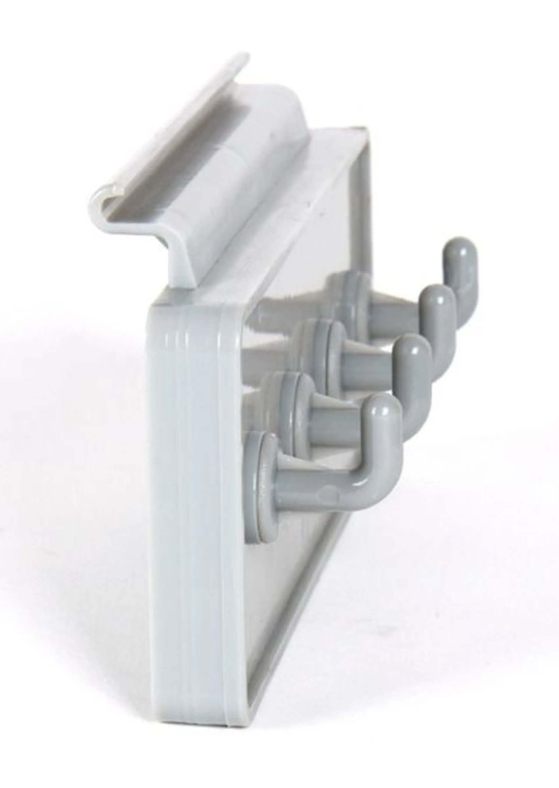 Hakenleiste für Kederschiene mit 4 Haken in Grau, L15 x H6 cm