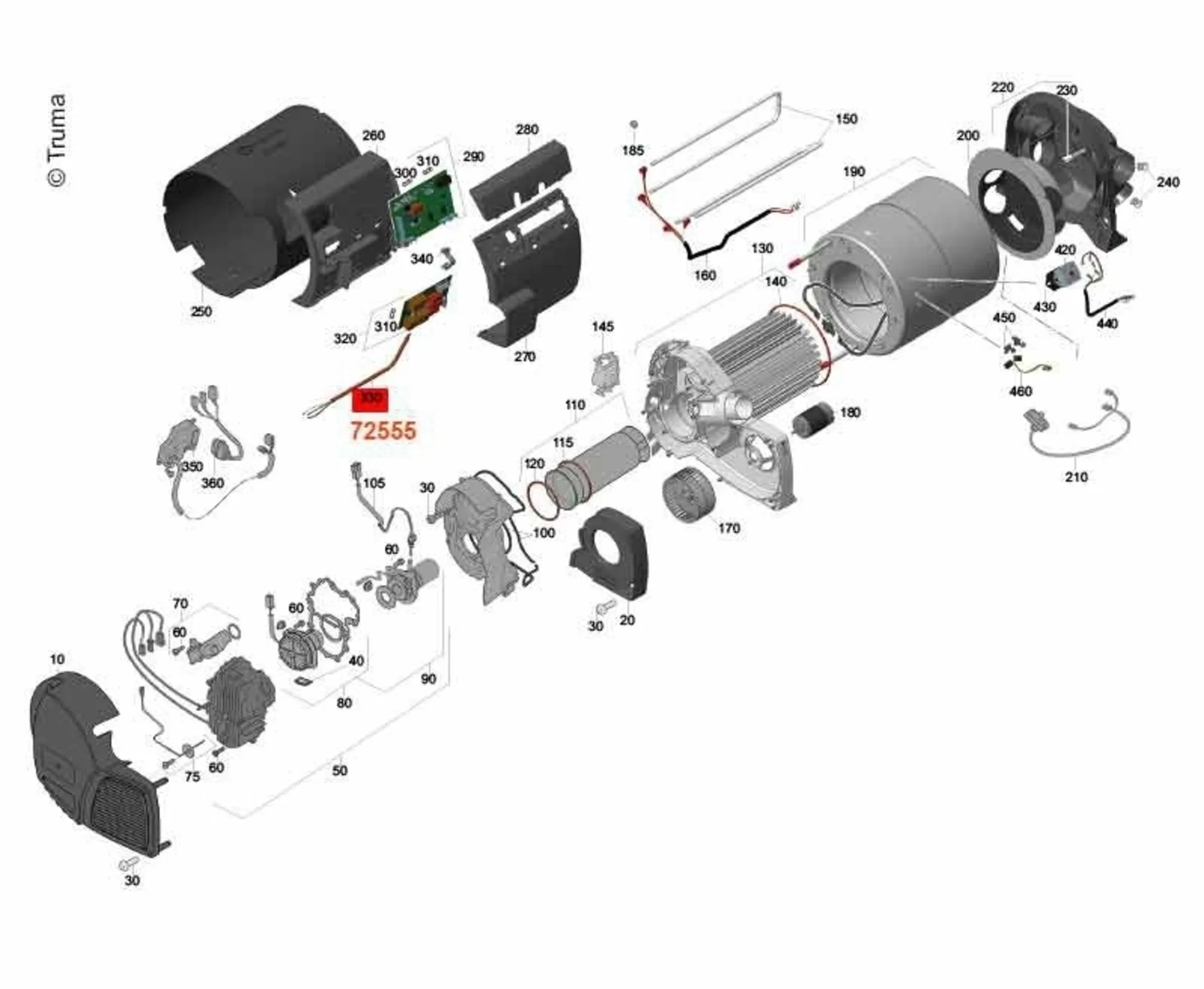 Stromkabel 230V mit einer Länge von 1.6 Metern